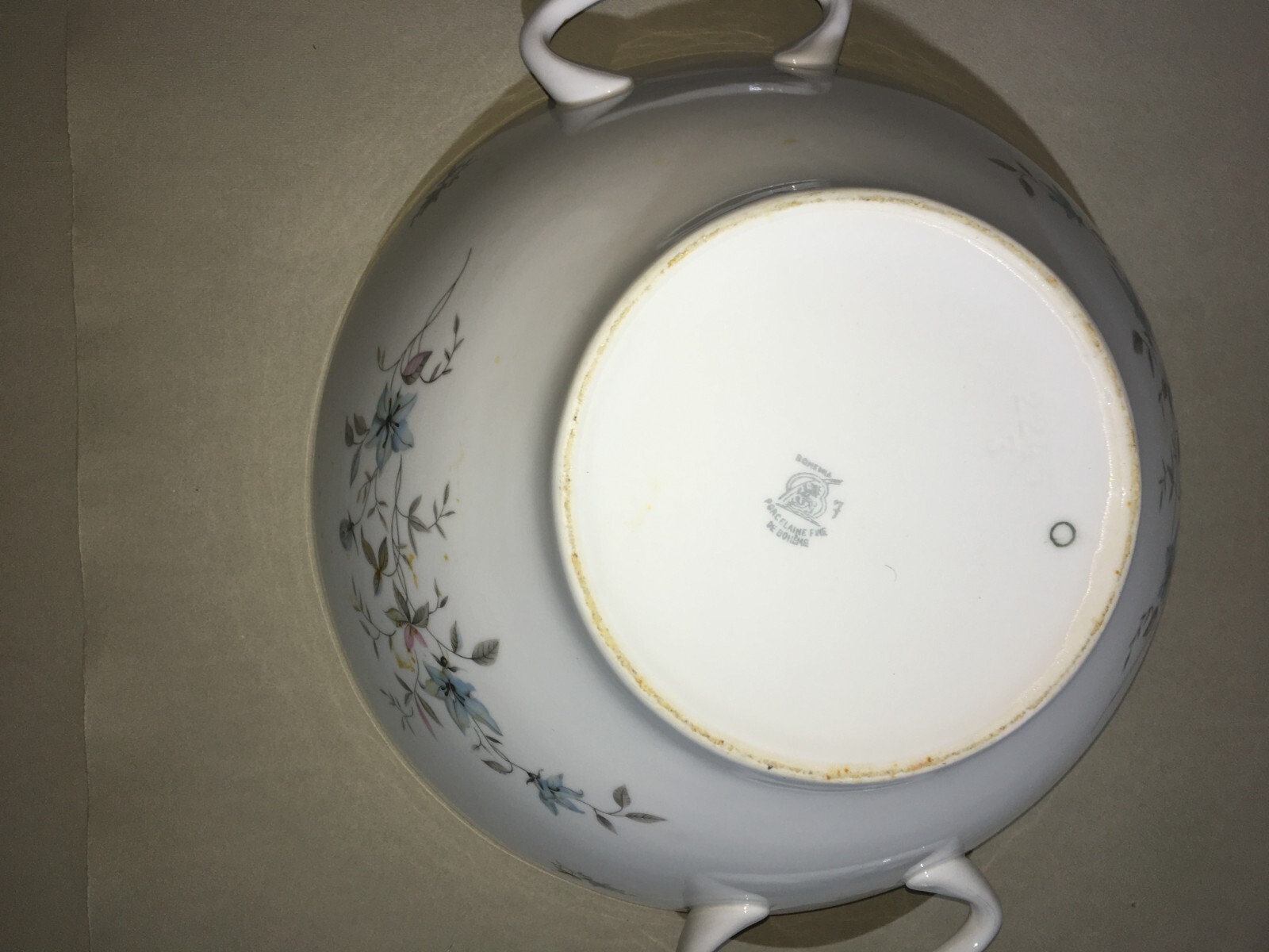 Soprammobile Decorativo, Porcellana Di Boemia, Zuppiera, Decori Floreali, Coperchio