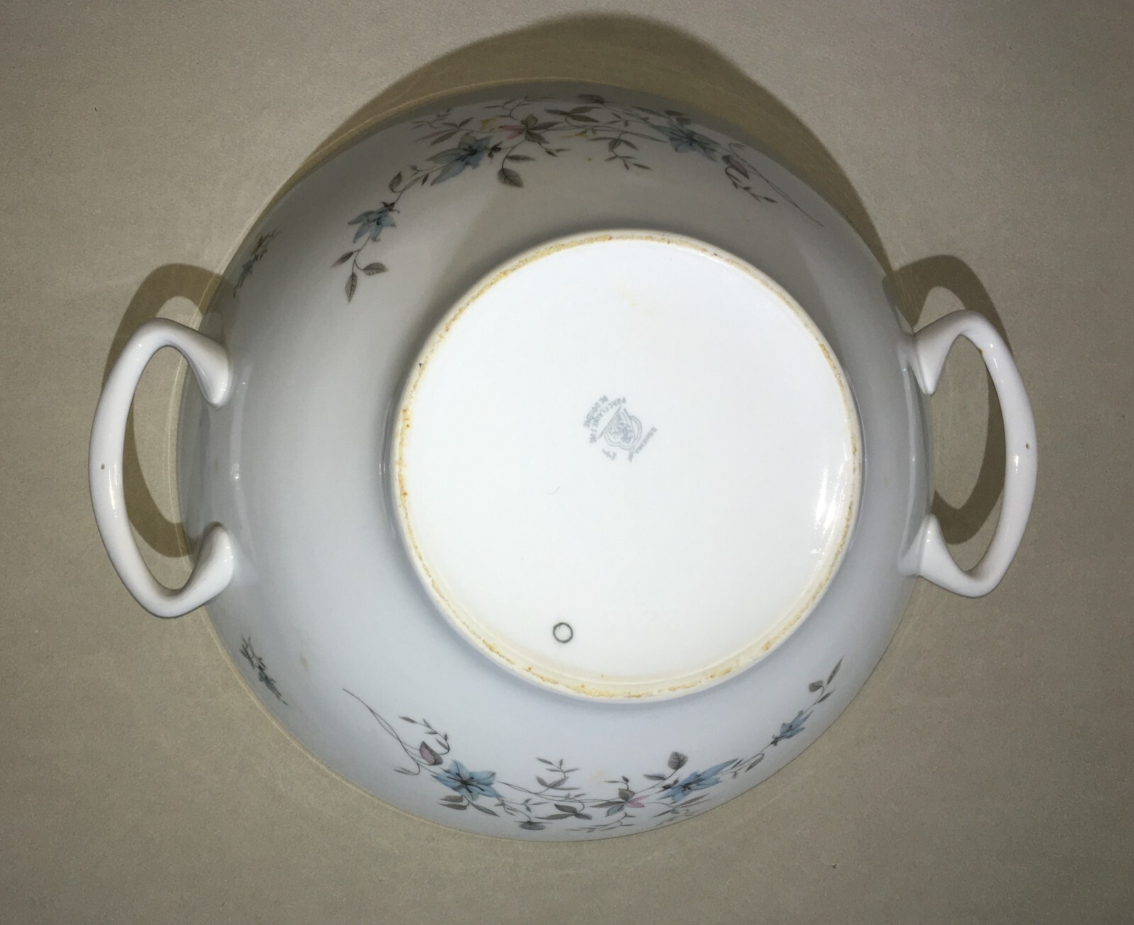 Soprammobile Decorativo, Porcellana Di Boemia, Zuppiera, Decori Floreali, Coperchio