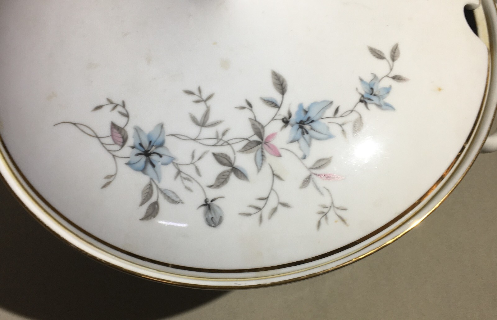Soprammobile Decorativo, Porcellana Di Boemia, Zuppiera, Decori Floreali, Coperchio