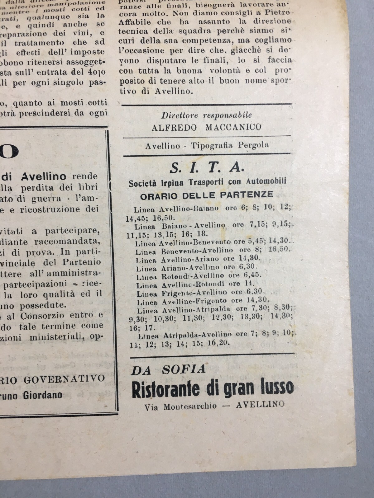 Politica   Partito d'Azione   Irpinia Libera   Carlo Rosselli   Scuola   Maccanico   Cronaca