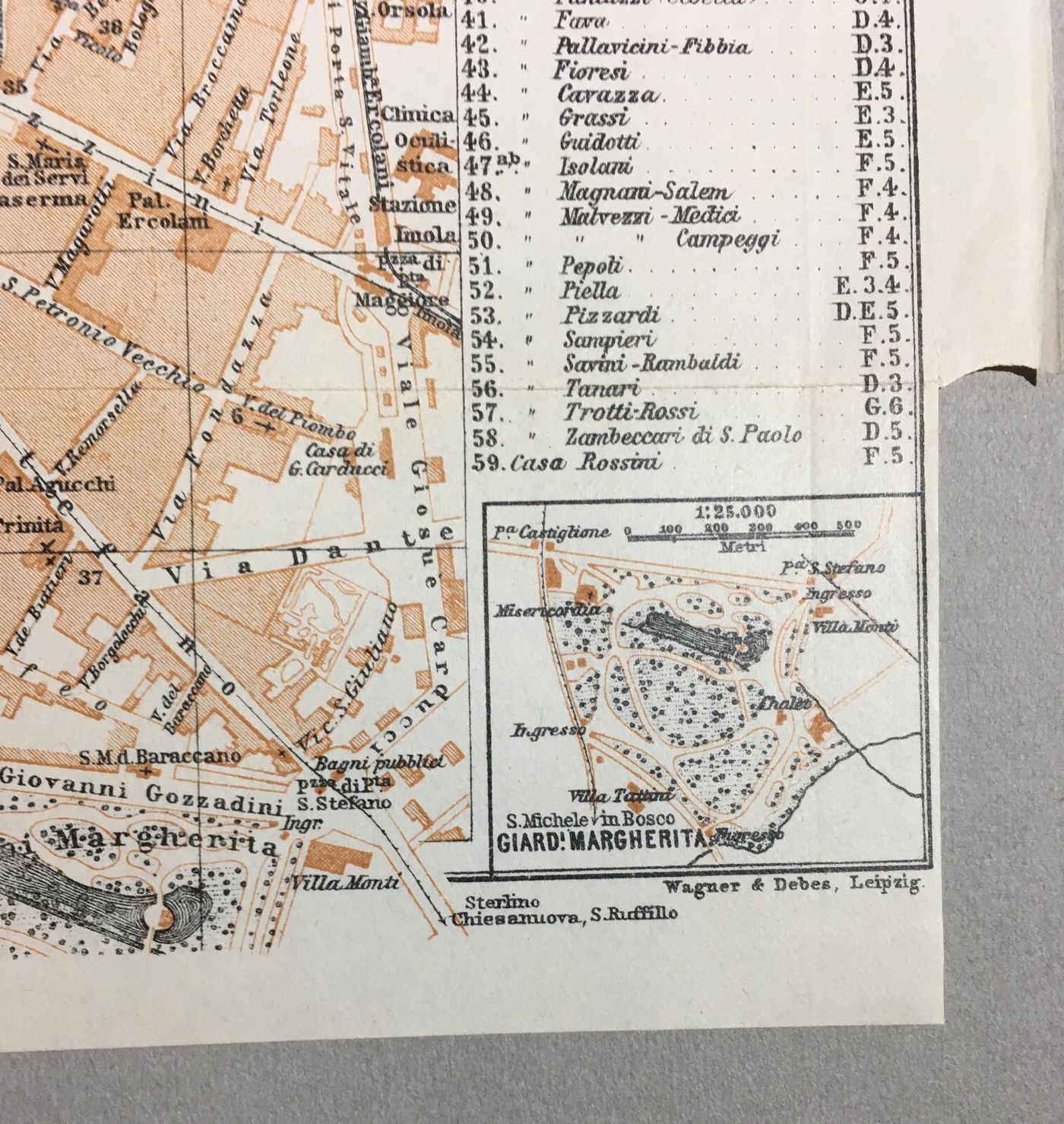 Bologna   Antica Cartografia, Mappa Topografica Della Città Con Viabilità E Monumenti