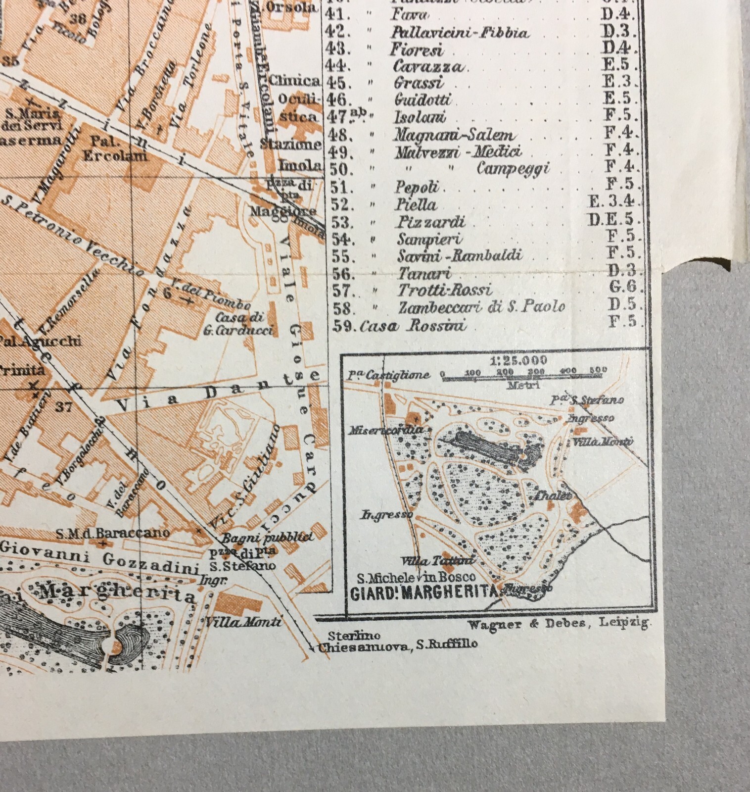 Bologna   Antica Cartografia, Mappa Topografica Della Città Con Viabilità E Monumenti