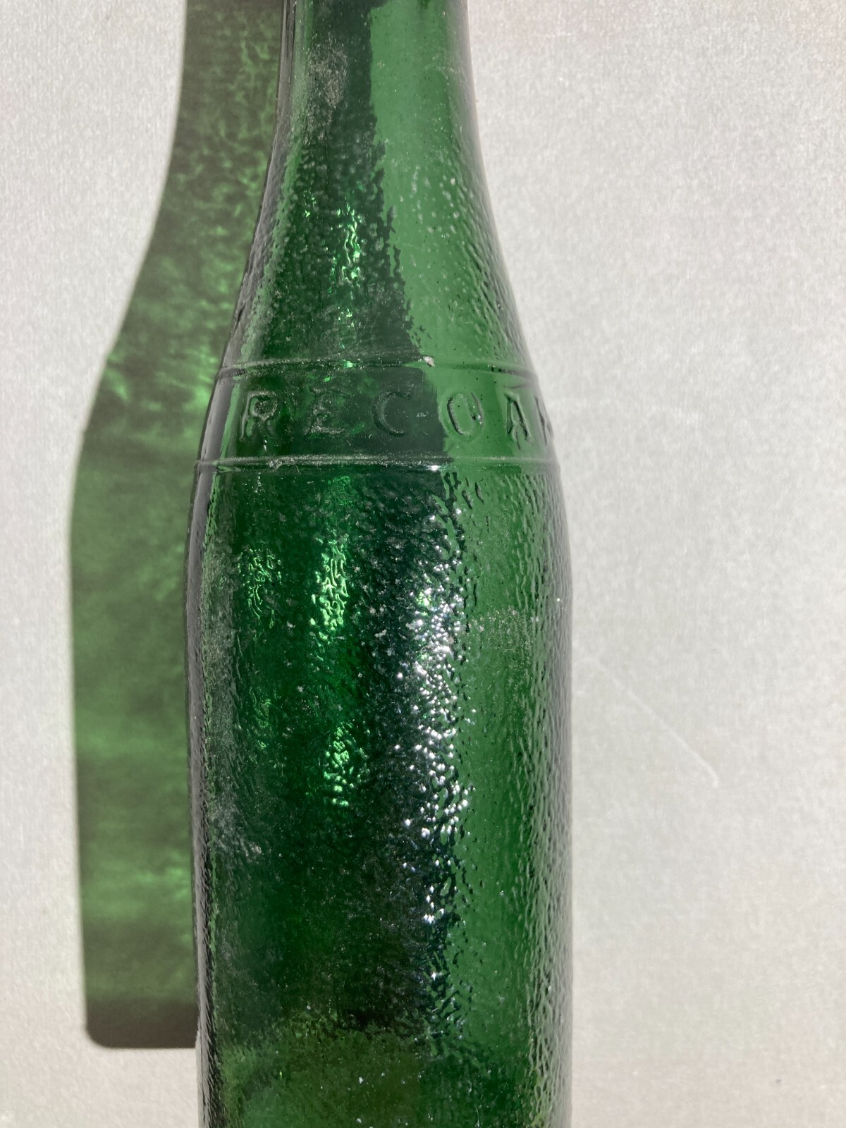 Bottiglia Da Collezione In Vetro Verde Pubblicitaria Recoaro Con Tappo In Porcellana