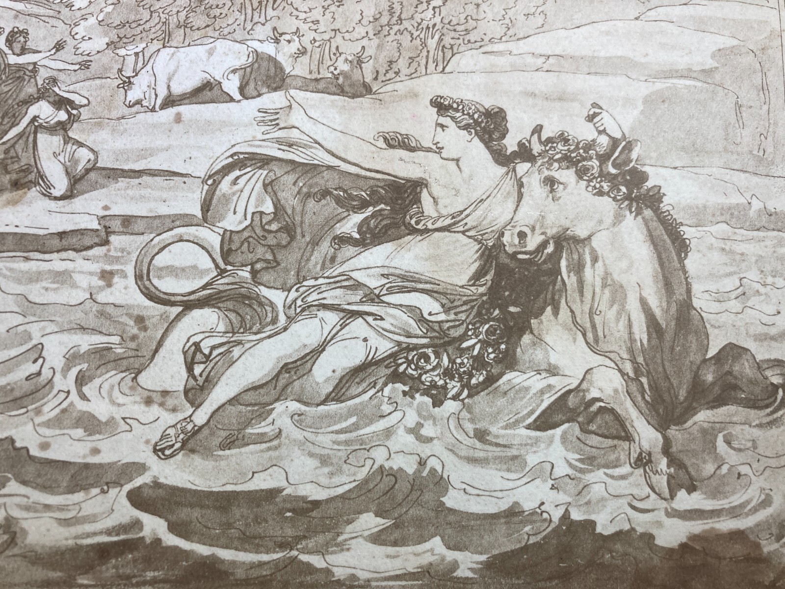 Arte Mitologia Ratto d'Europa Pinelli Roma Antica Stampa