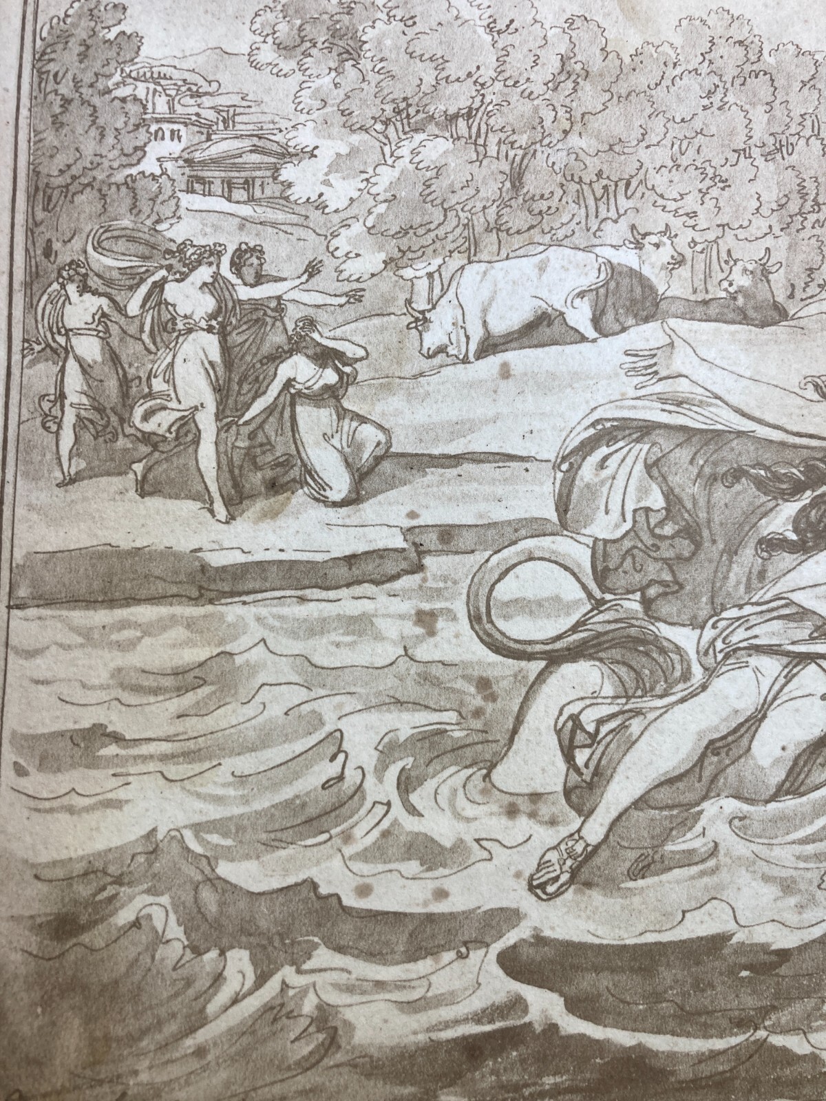 Arte Mitologia Ratto d'Europa Pinelli Roma Antica Stampa