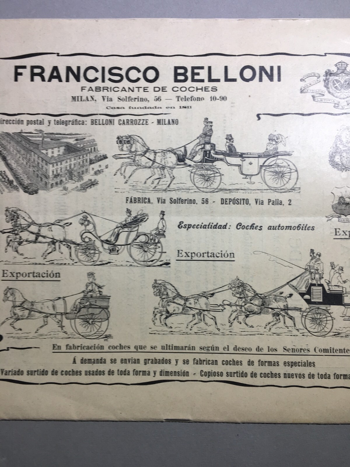 Economia, Commercio, Esportazione Italiana, Arte E Artigianato A Venezia, Carrozze