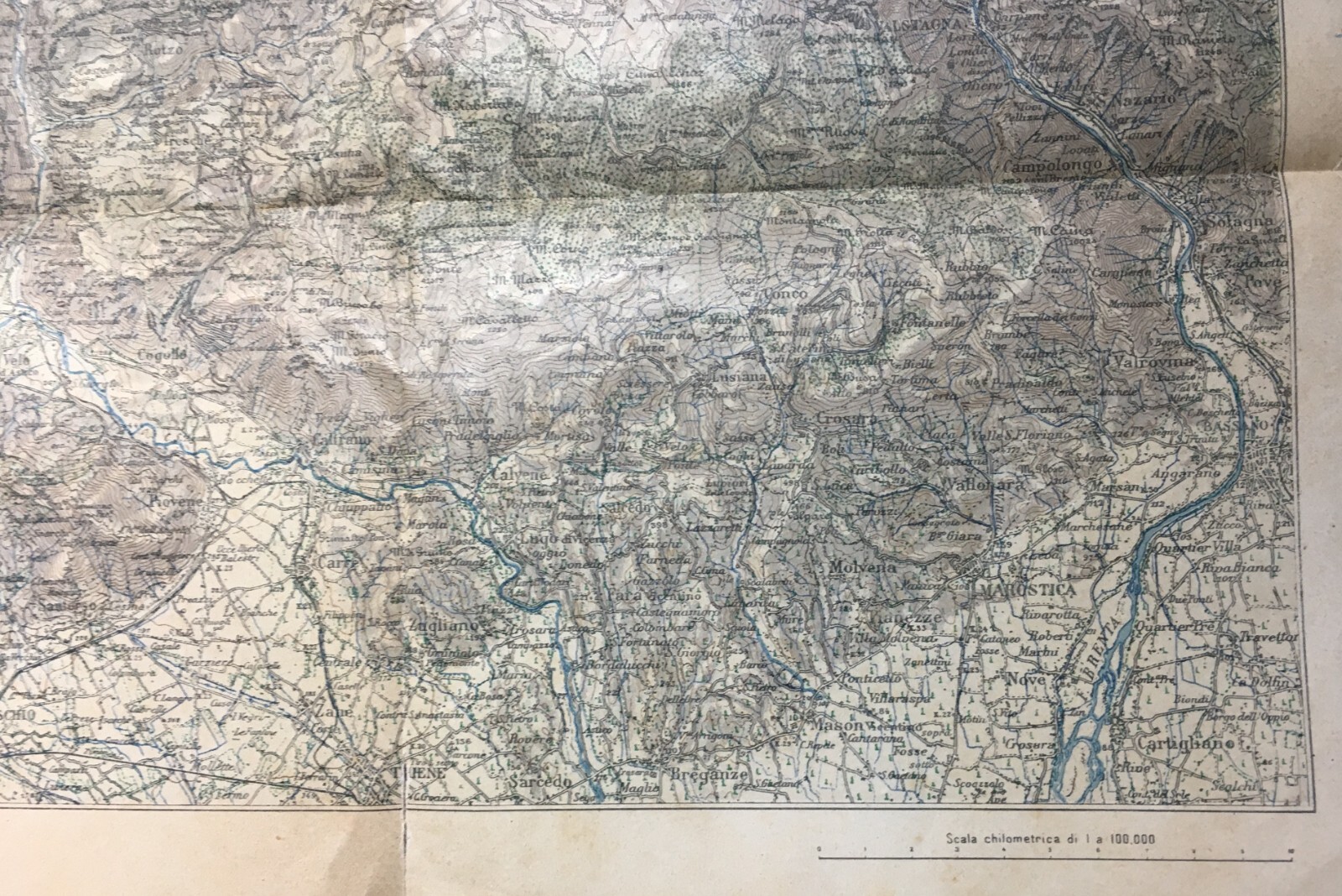 Militaria: Antica Cartografia Di Marostica, Asiago, Levico, Borgo Valsugana E Territori Limitrofi