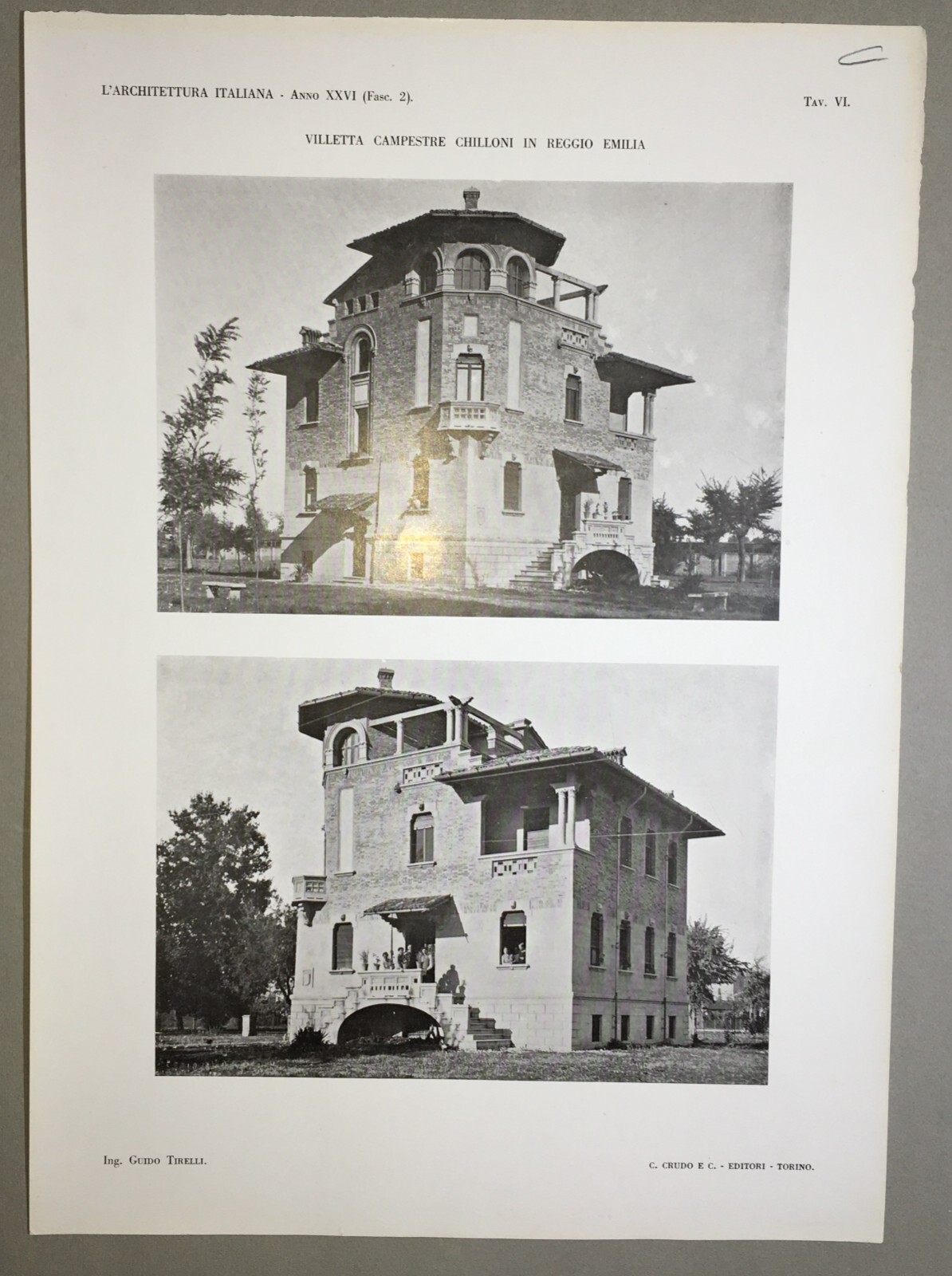 Reggio Emilia: Architettura E Ingegneria. Progetto Dell'Ingegnere Tirelli Per Il Villino Campestre Chilloni
