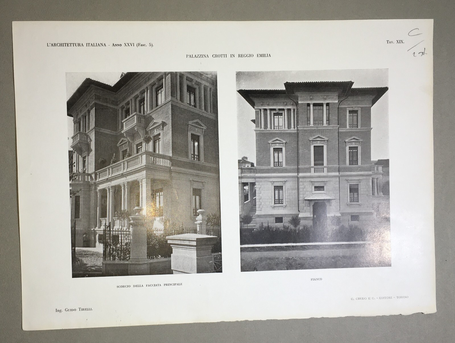 Reggio Emilia: Architettura E Ingegneria, Ing. Guido Tirelli, Palazzina Crotti   Due Stampe