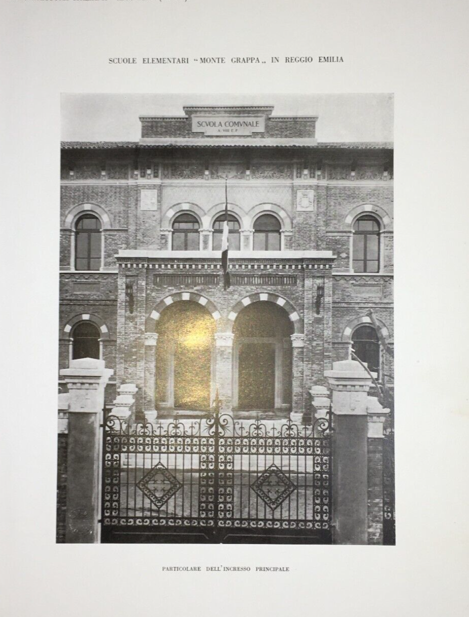 Reggio Emilia   Architettura E Ingegneria   Ubaldo Baldini   Due Stampe   Scuole Monte Grappa