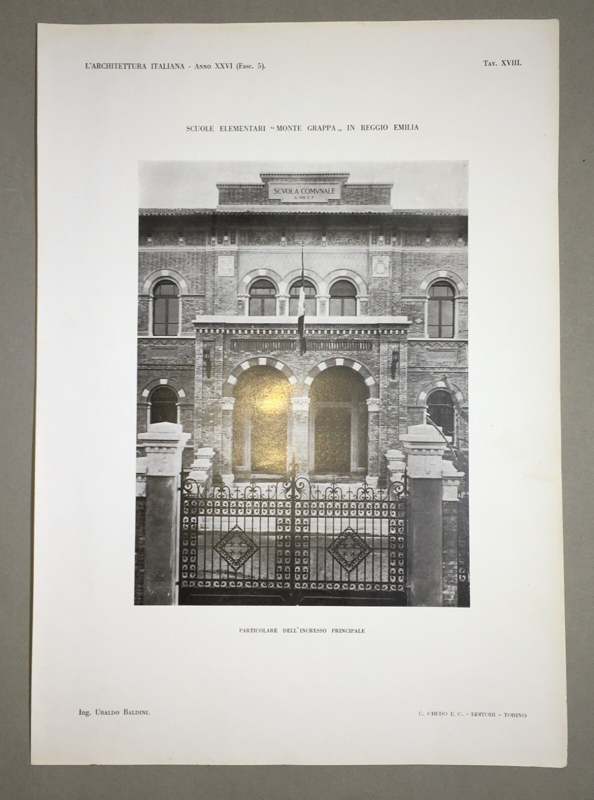 Reggio Emilia   Architettura E Ingegneria   Ubaldo Baldini   Due Stampe   Scuole Monte Grappa