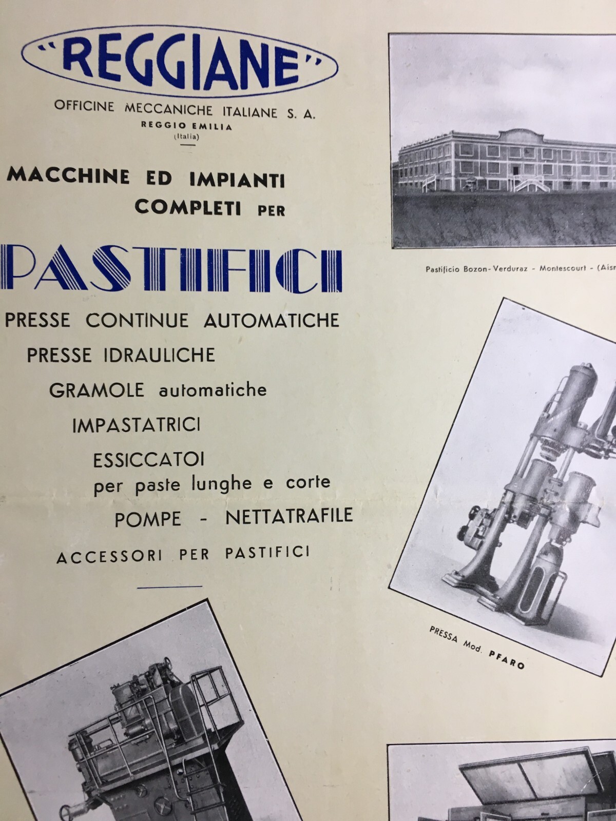 Reggio Emilia   Tecnica   Meccanica   Officine Reggiane   Pubblicitaria Illustrata   1940