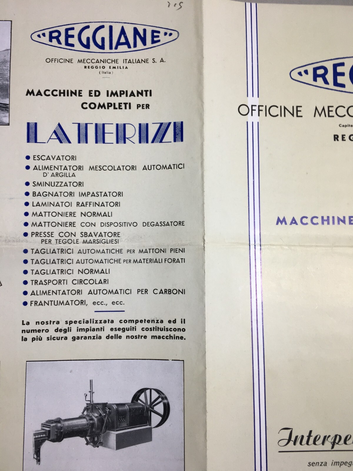 Reggio Emilia   Tecnica   Meccanica   Officine Reggiane   Pubblicitaria Illustrata   1940