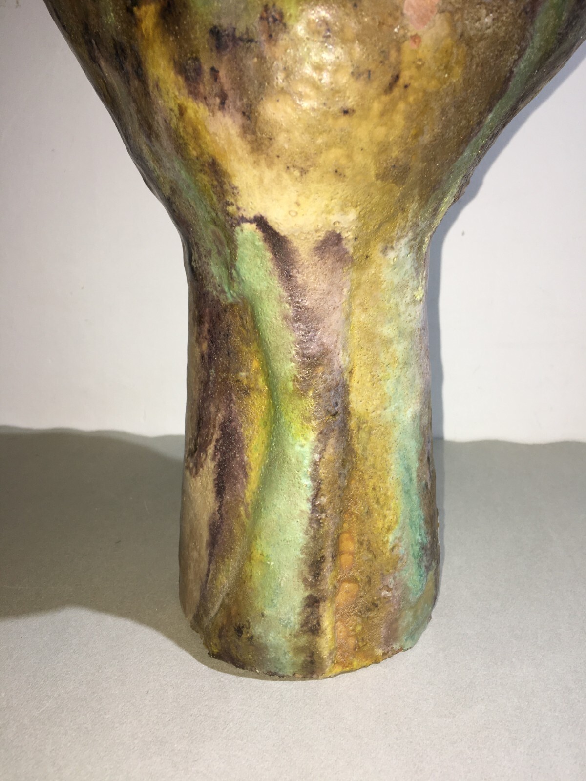 Vaso In Ceramica Artistica, Design Scultoreo Policromo, 1950 Circa