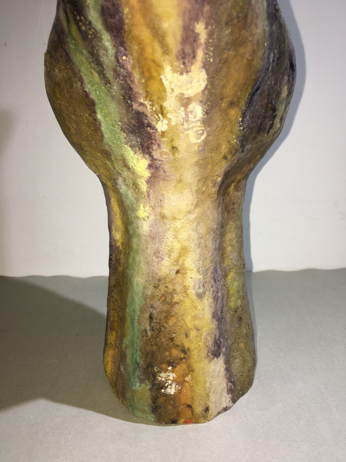 Vaso In Ceramica Artistica, Design Scultoreo Policromo, 1950 Circa