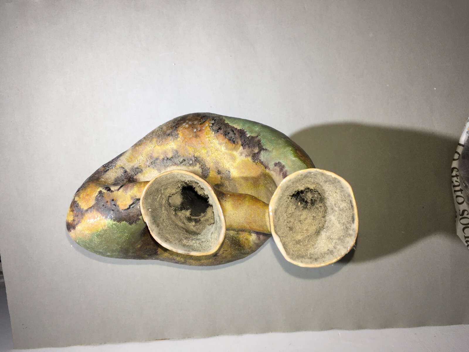 Vaso In Ceramica Artistica, Design Scultoreo Policromo, 1950 Circa