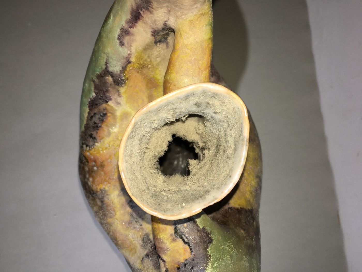 Vaso In Ceramica Artistica, Design Scultoreo Policromo, 1950 Circa