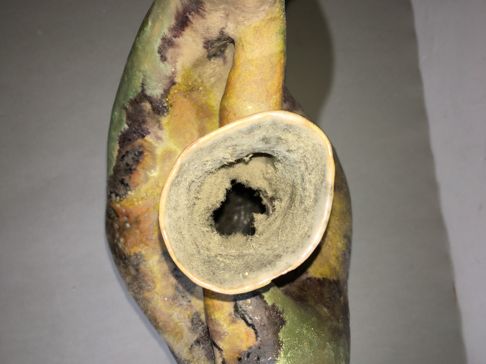 Vaso In Ceramica Artistica, Design Scultoreo Policromo, 1950 Circa