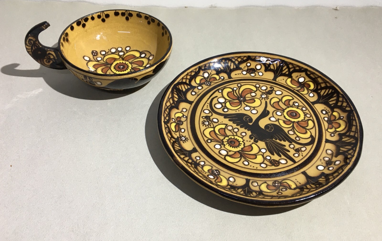 Ceramica Artistica Albisola M.G.A. Mazzotti, Tazza Con Piattino Decorata