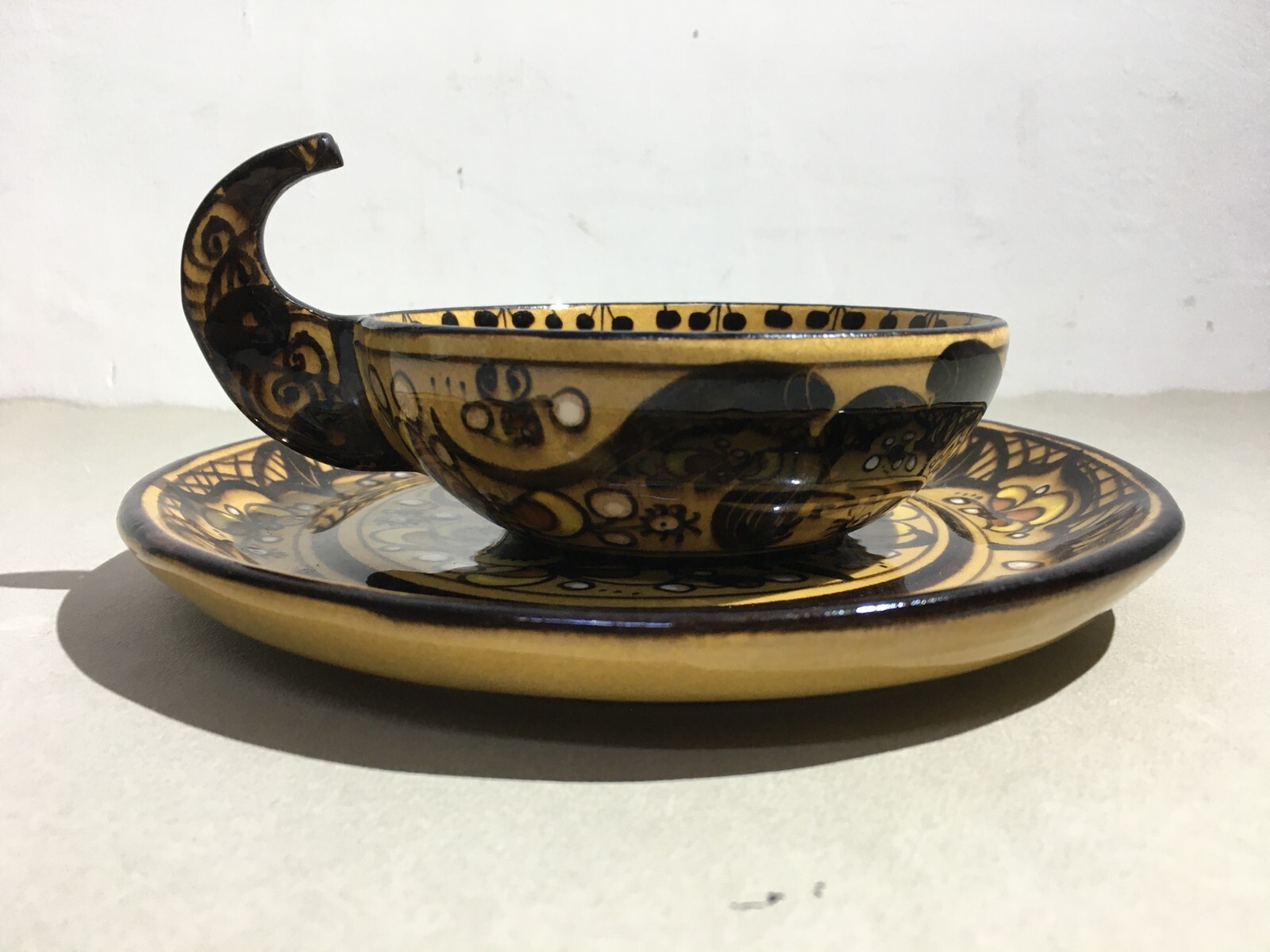 Ceramica Artistica Albisola M.G.A. Mazzotti, Tazza Con Piattino Decorata