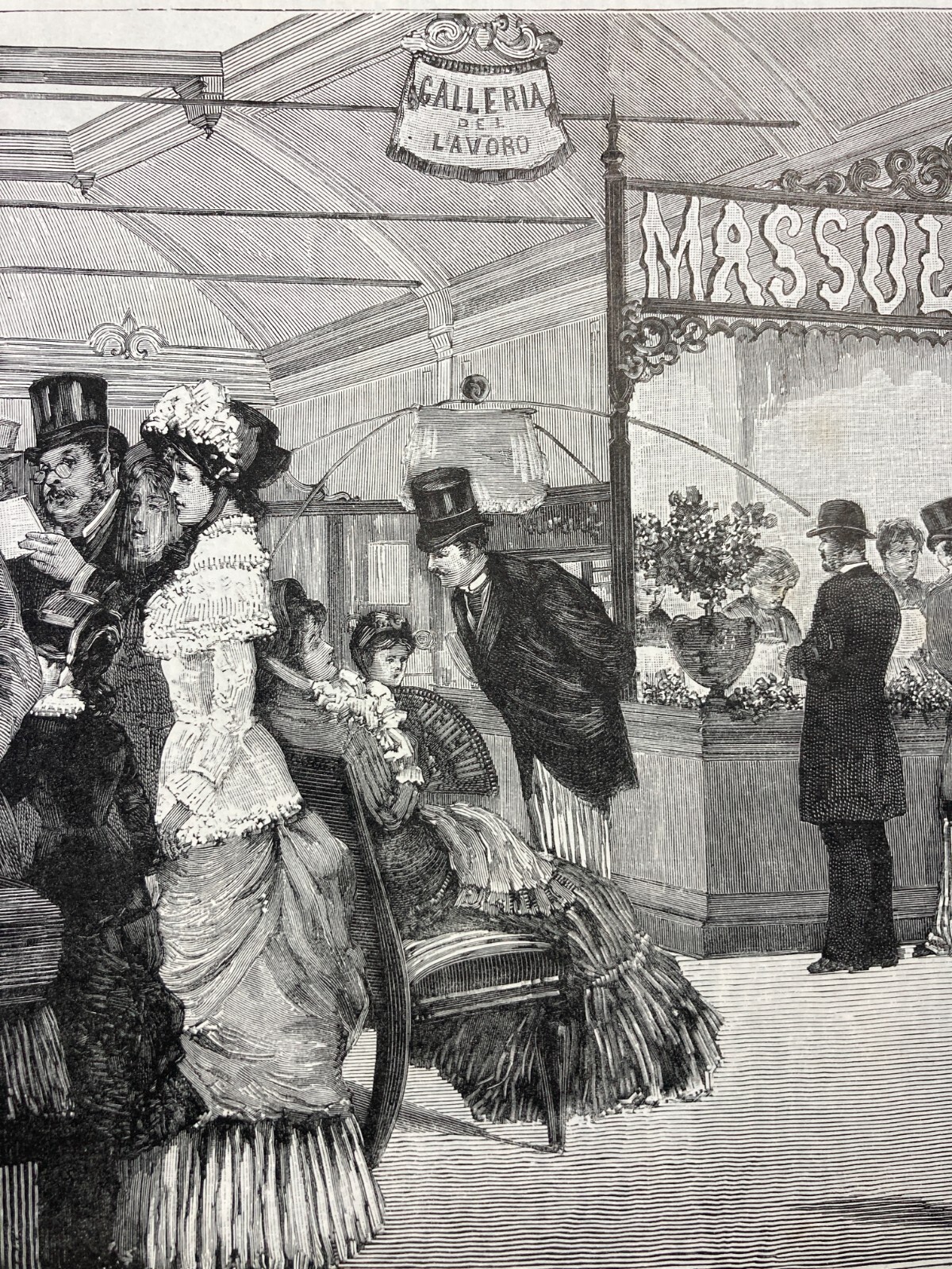 Milano: Esposizione 1881, Ditta Massola, Torino. Galleria Del Lavoro, Xilografia Di Foli.