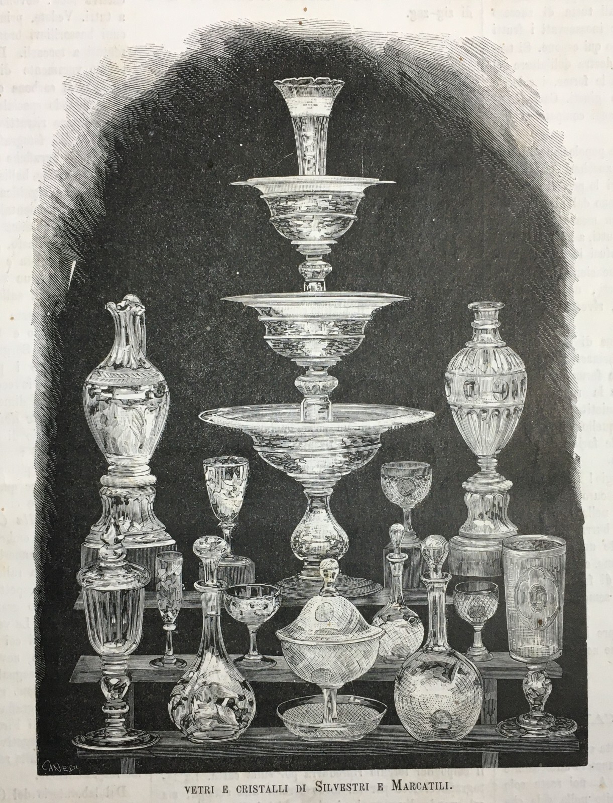 Milano: Esposizione 1881, Vetreria Marchigiana Silvestri E Marcatili Di Ascoli Piceno