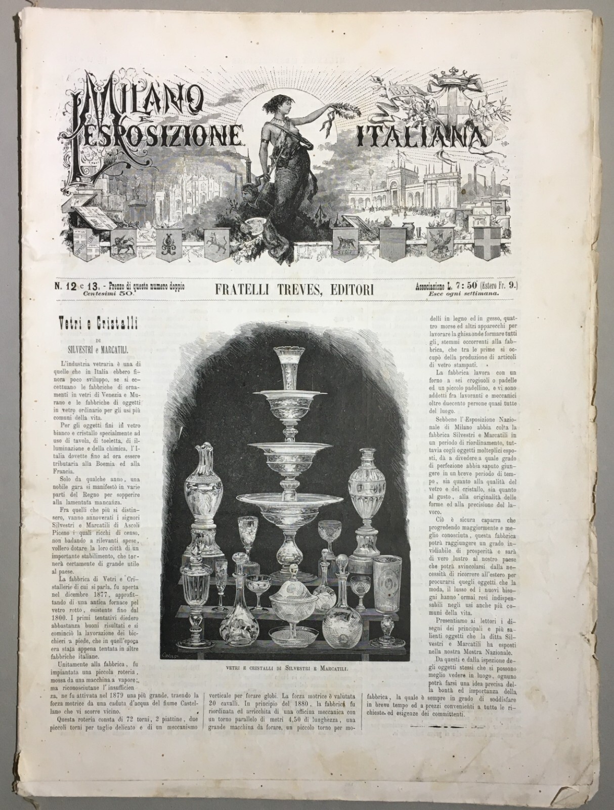 Milano: Esposizione 1881, Vetreria Marchigiana Silvestri E Marcatili Di Ascoli Piceno