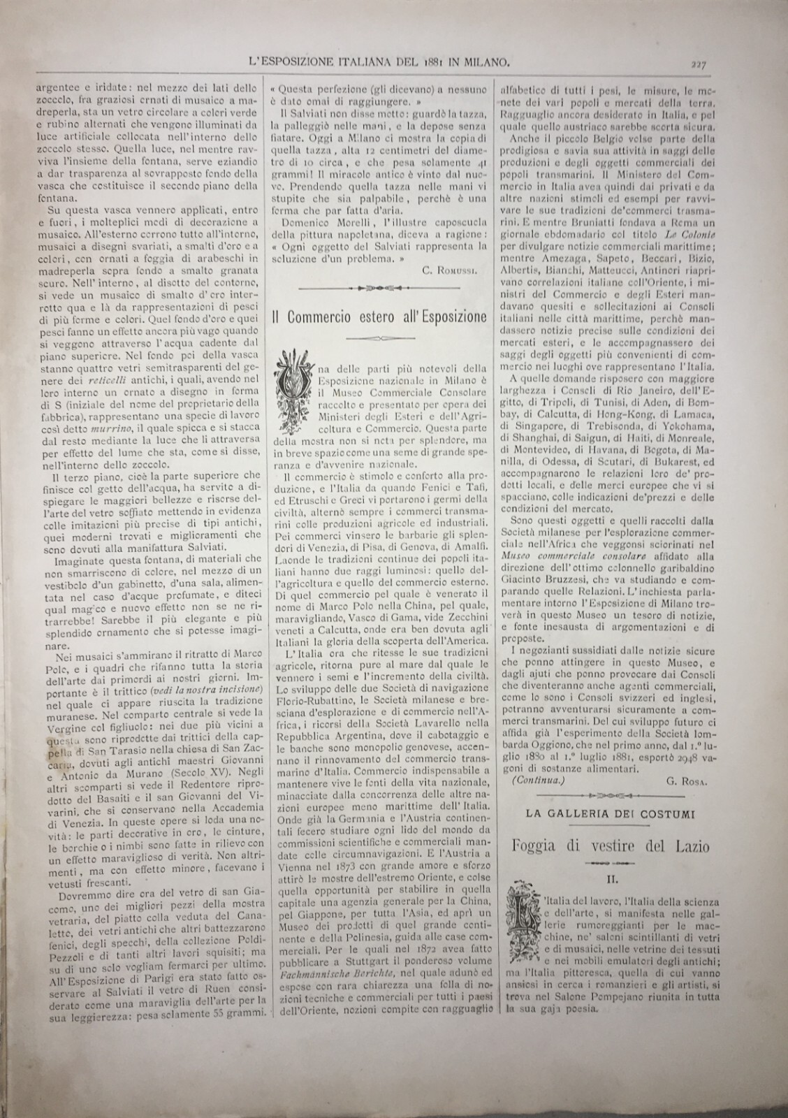 Arte, Folklore E Costumi Popolari: Lazio, Roma, Tivoli, Sonnino, Ciociaria Ganzini, 1881