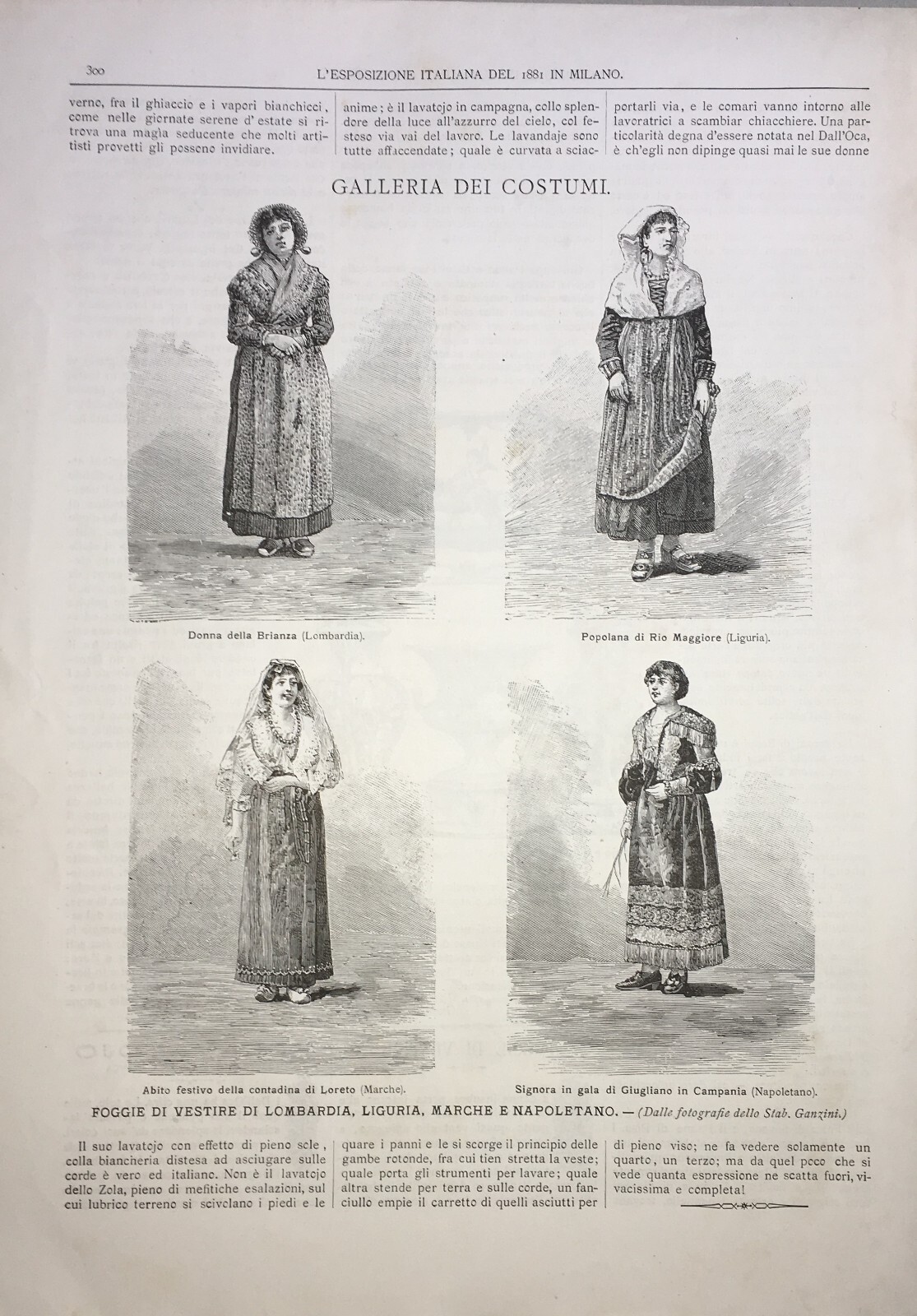 Arte, Folklore, Costumi Regionali: Giugliano, Loreto, Rio Maggiore, Brianza, Antonibon