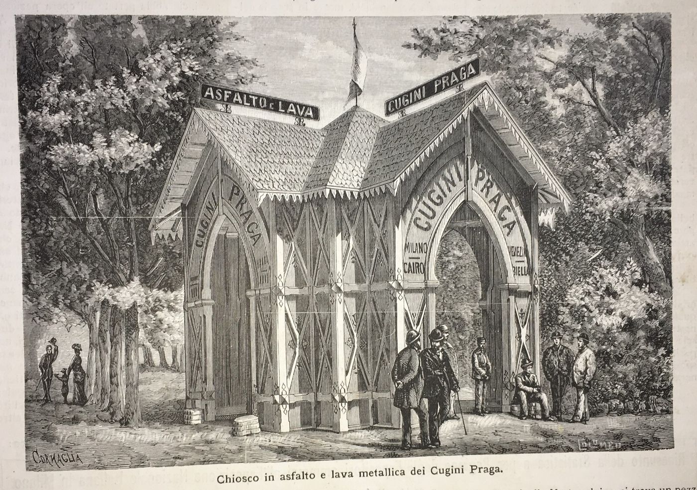 Chiosco Pubblicitario Dei Cugini Praga, Esposizione Di Milano, 1881