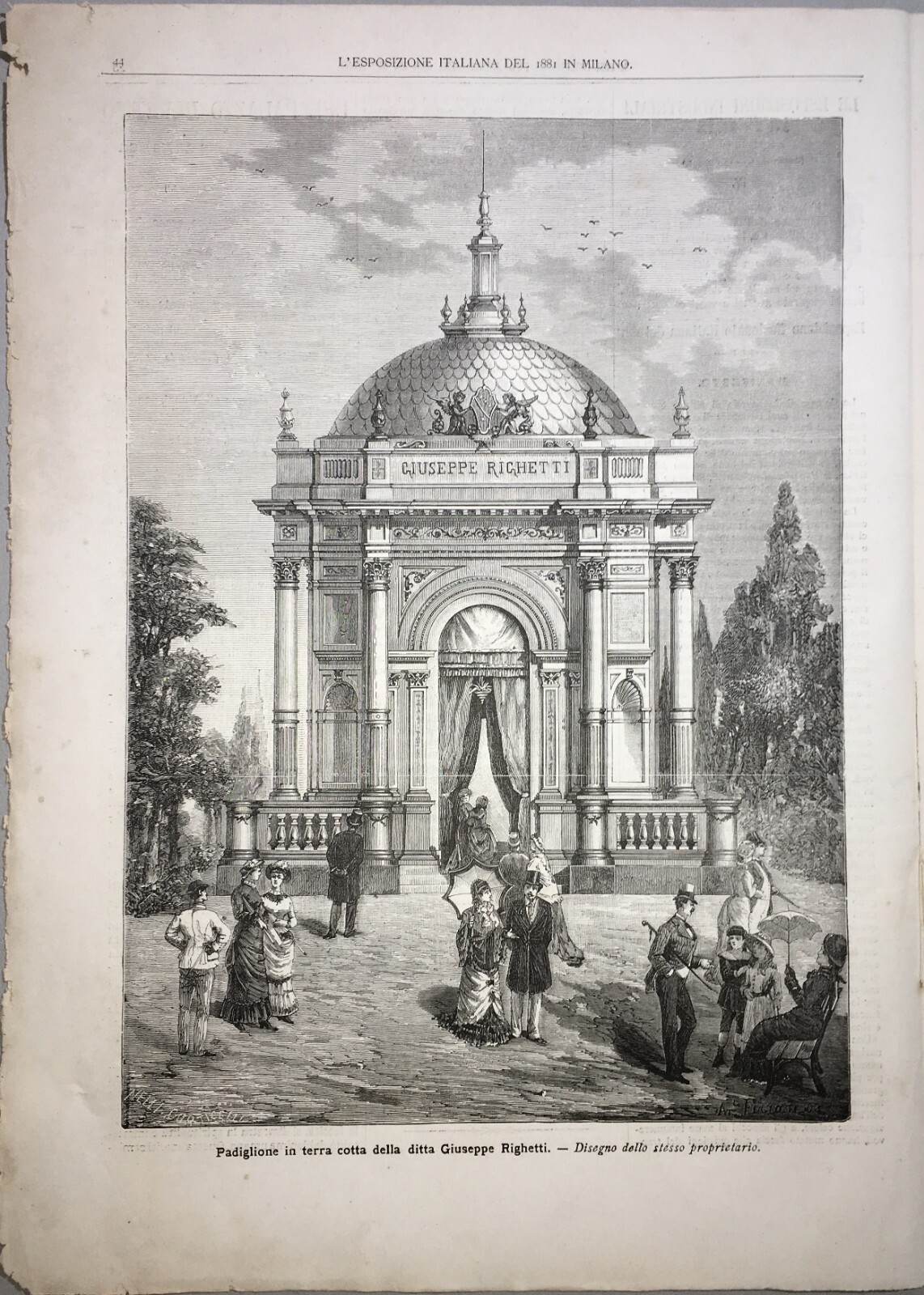 Arte E Architettura: Padiglione Della Ditta Giuseppe Righetti All'Esposizione Di Milano, 1881