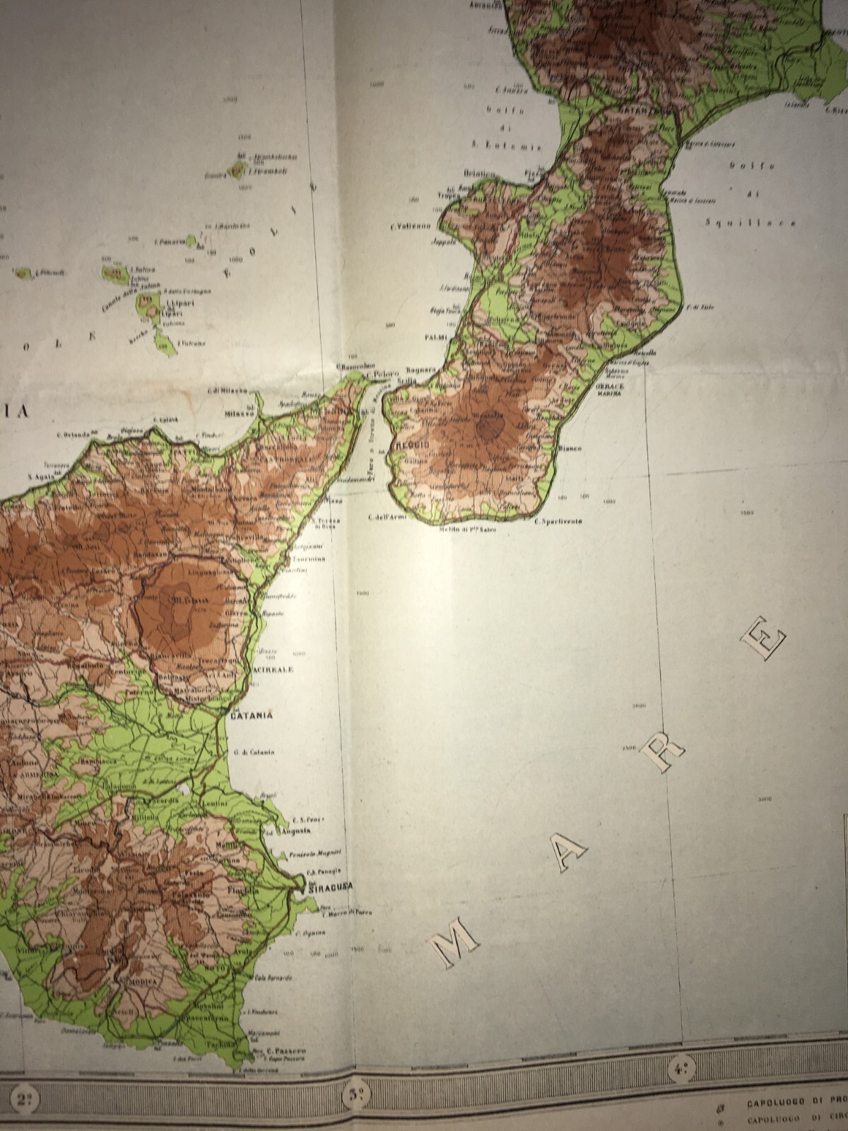 Grande Mappa Geografica, Geofisica E Ipsometrica d'Italia, 1921
