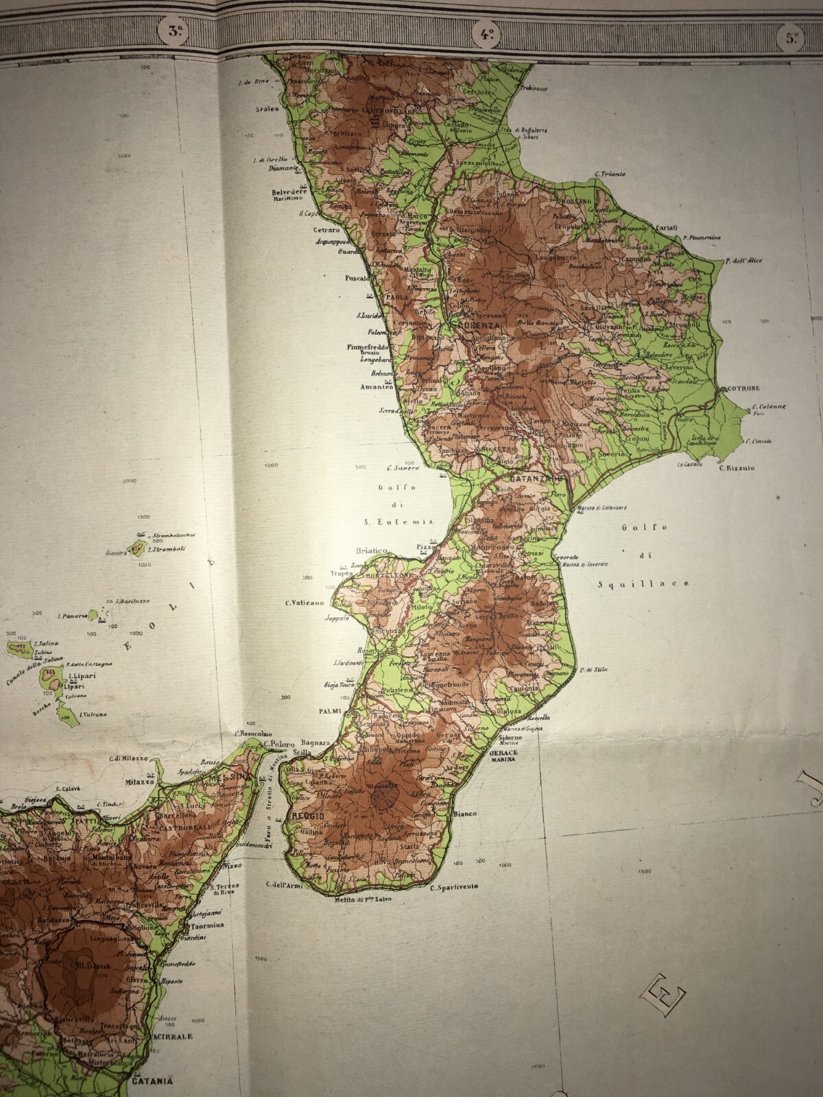 Grande Mappa Geografica, Geofisica E Ipsometrica d'Italia, 1921