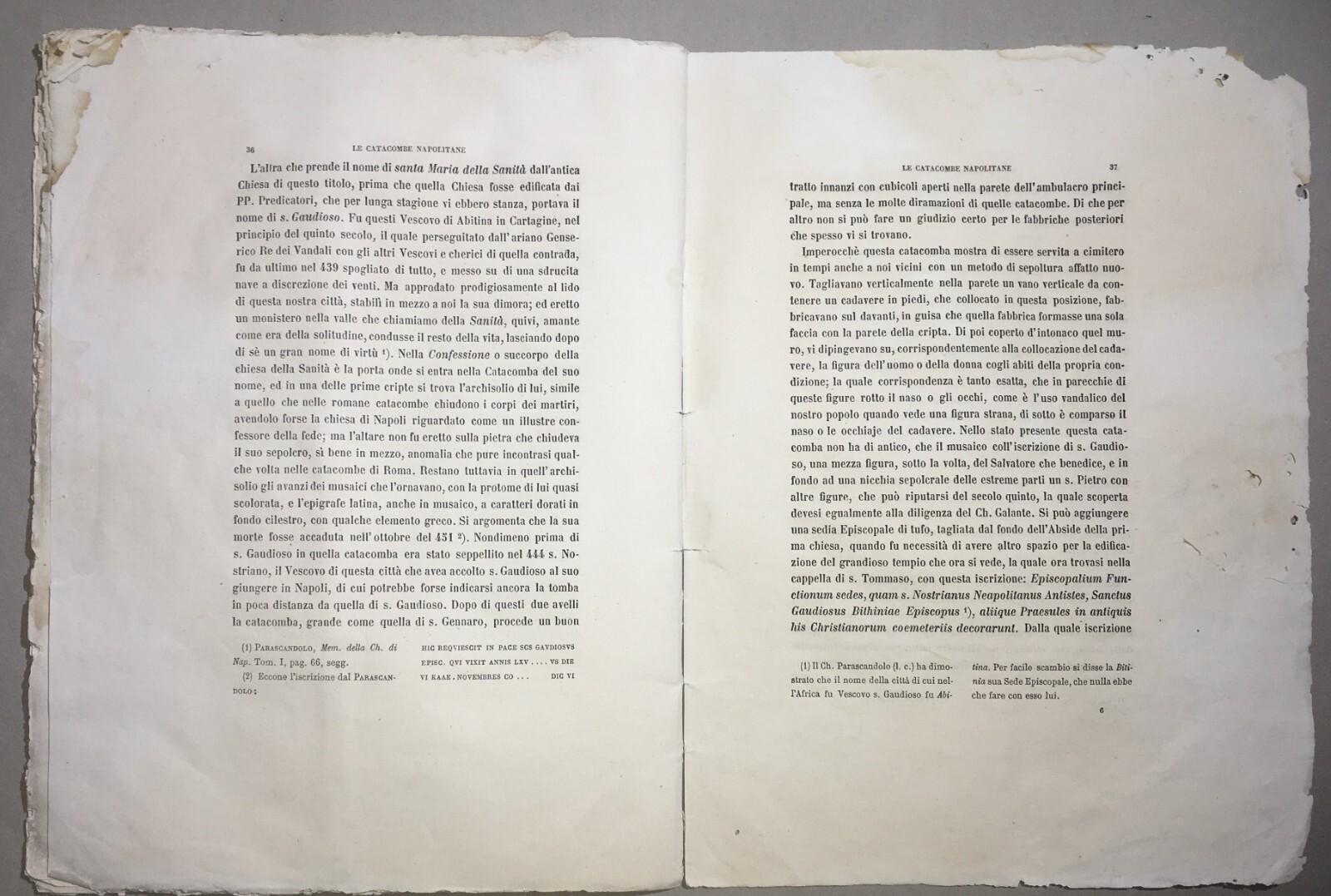 Napoli: Antichi Cimiteri, Catacombe Napoletane, Cuma, Averno, Scherillo (1869)