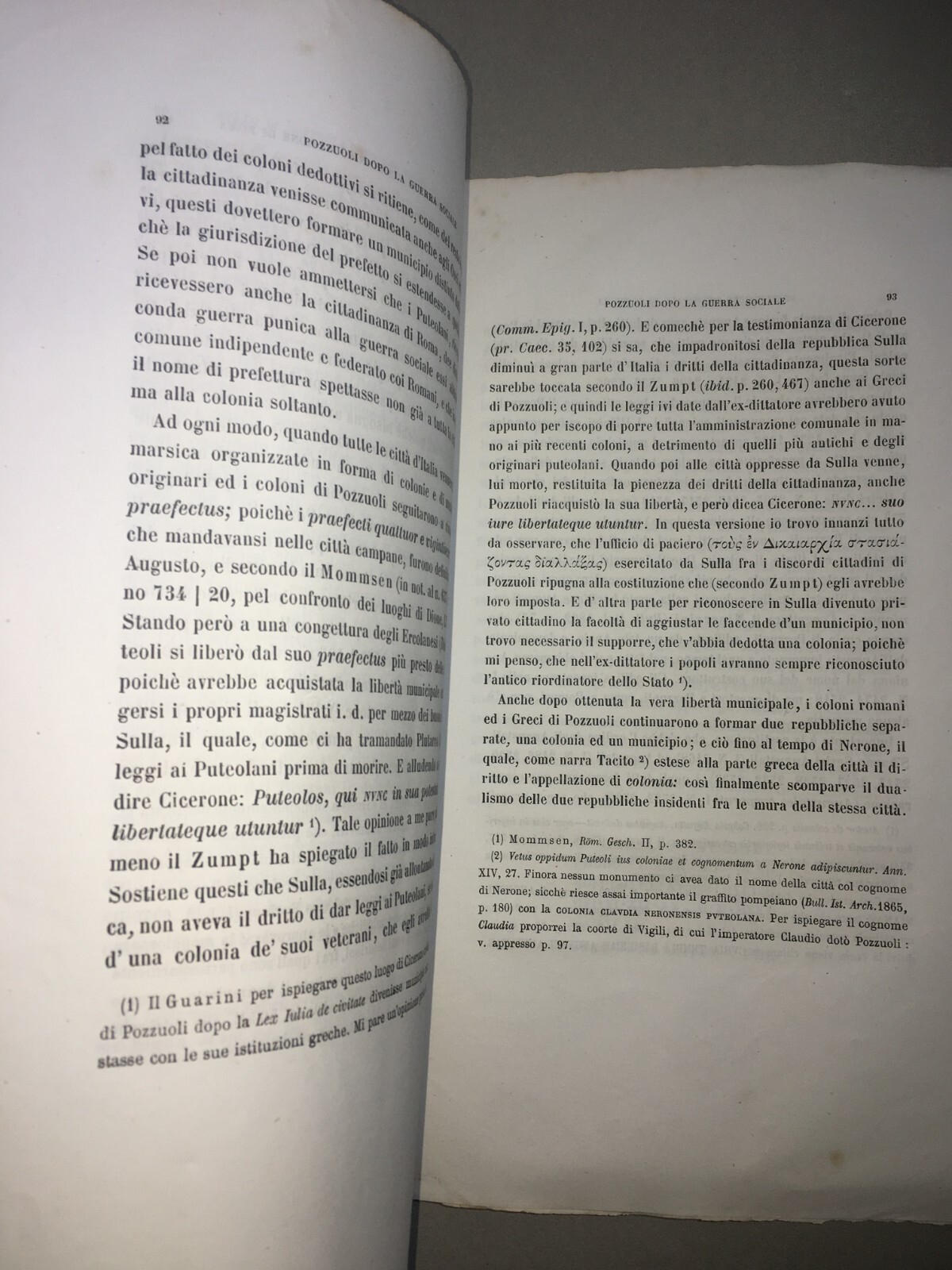 Napoli   Guerra Sociale. Città Italiche, Pompei, Pozzuoli. Antica Memoria Di De Petra