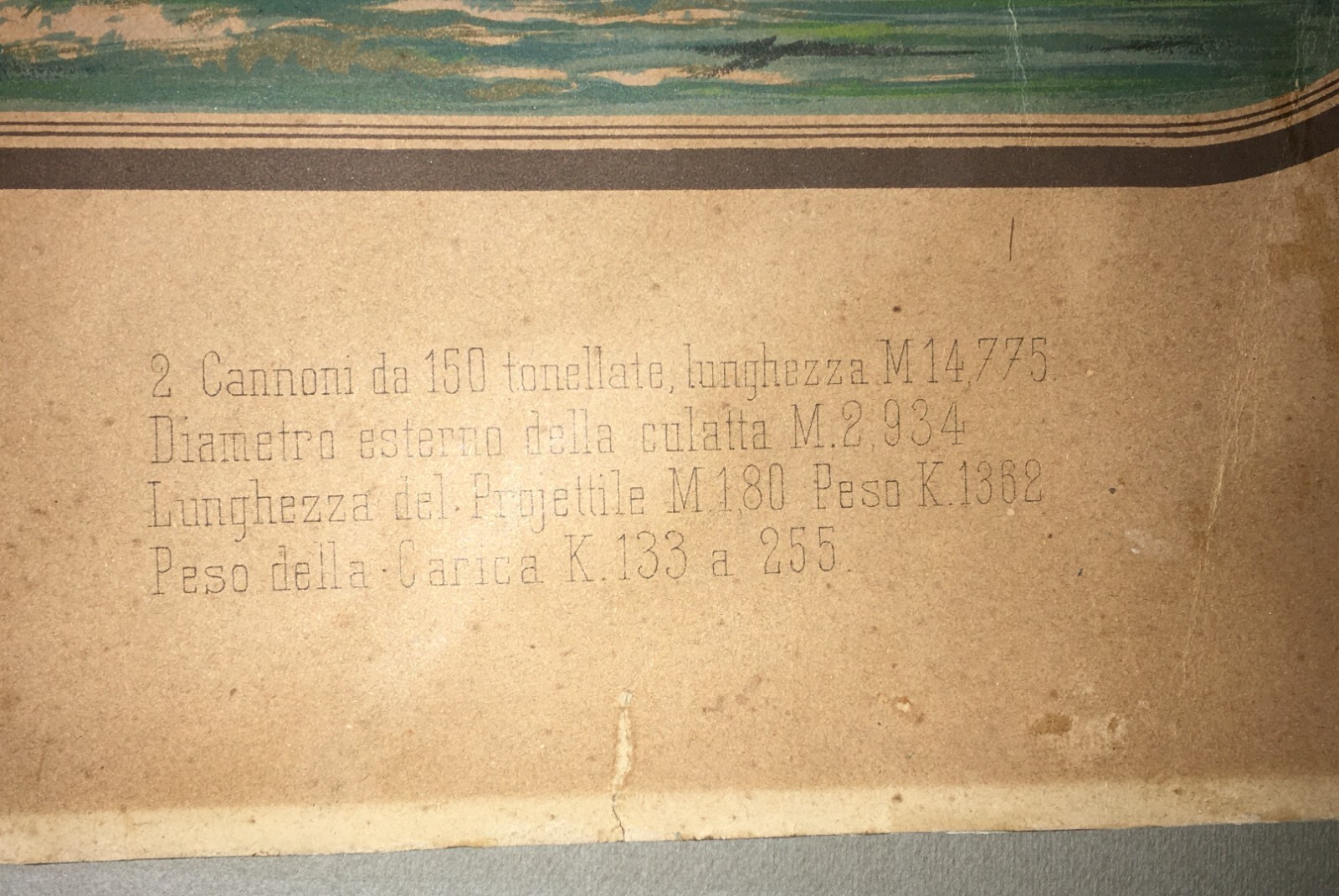 Mare, Marineria, Marina Militare Italiana, Corazzata Italia, Antica Cromolitografia.