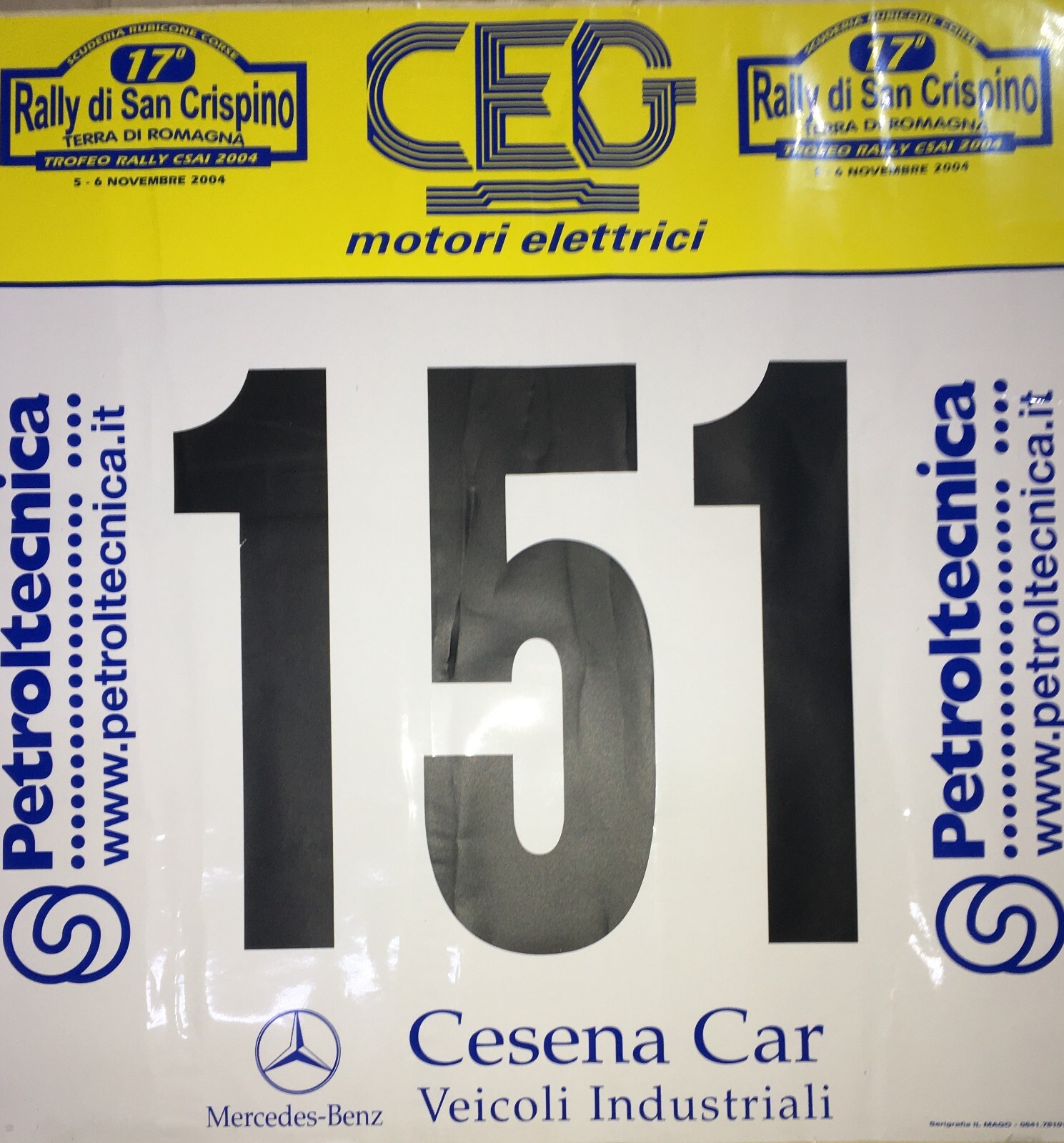 Motori: Trofeo CSAI 2004 Rally San Crispino Romagna Vetrofania Pubblicitaria Mago