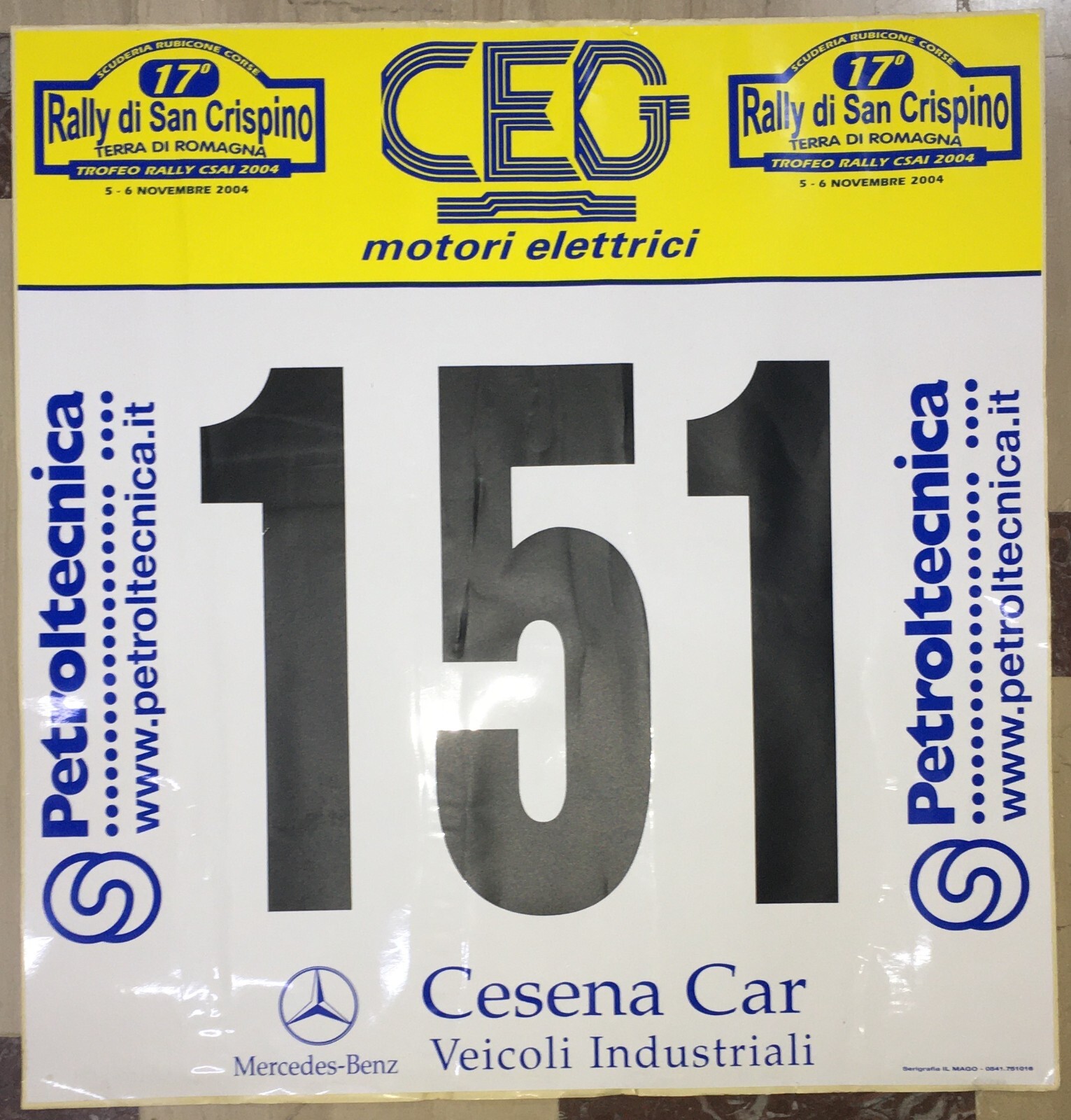 Motori: Trofeo CSAI 2004 Rally San Crispino Romagna Vetrofania Pubblicitaria Mago