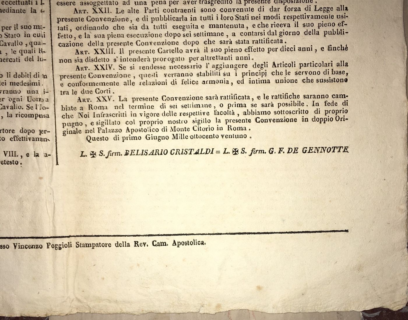 Antico Manifesto: Bando Sulla Consegna Dei Disertori, 1823