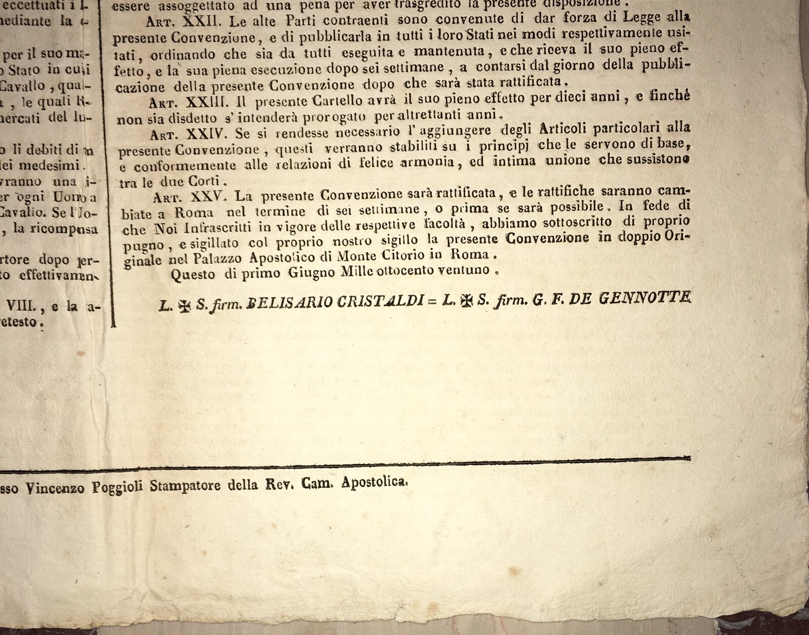 Antico Manifesto: Bando Sulla Consegna Dei Disertori, 1823