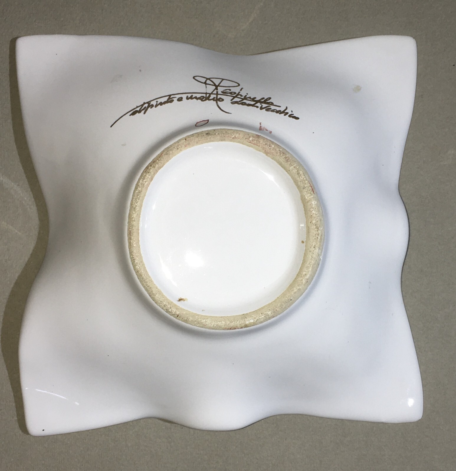 Posacenere Pubblicitario, Ceramica Dipinta, A.V.I.S. Lodi, Lodivecchio, Firmato, 2002