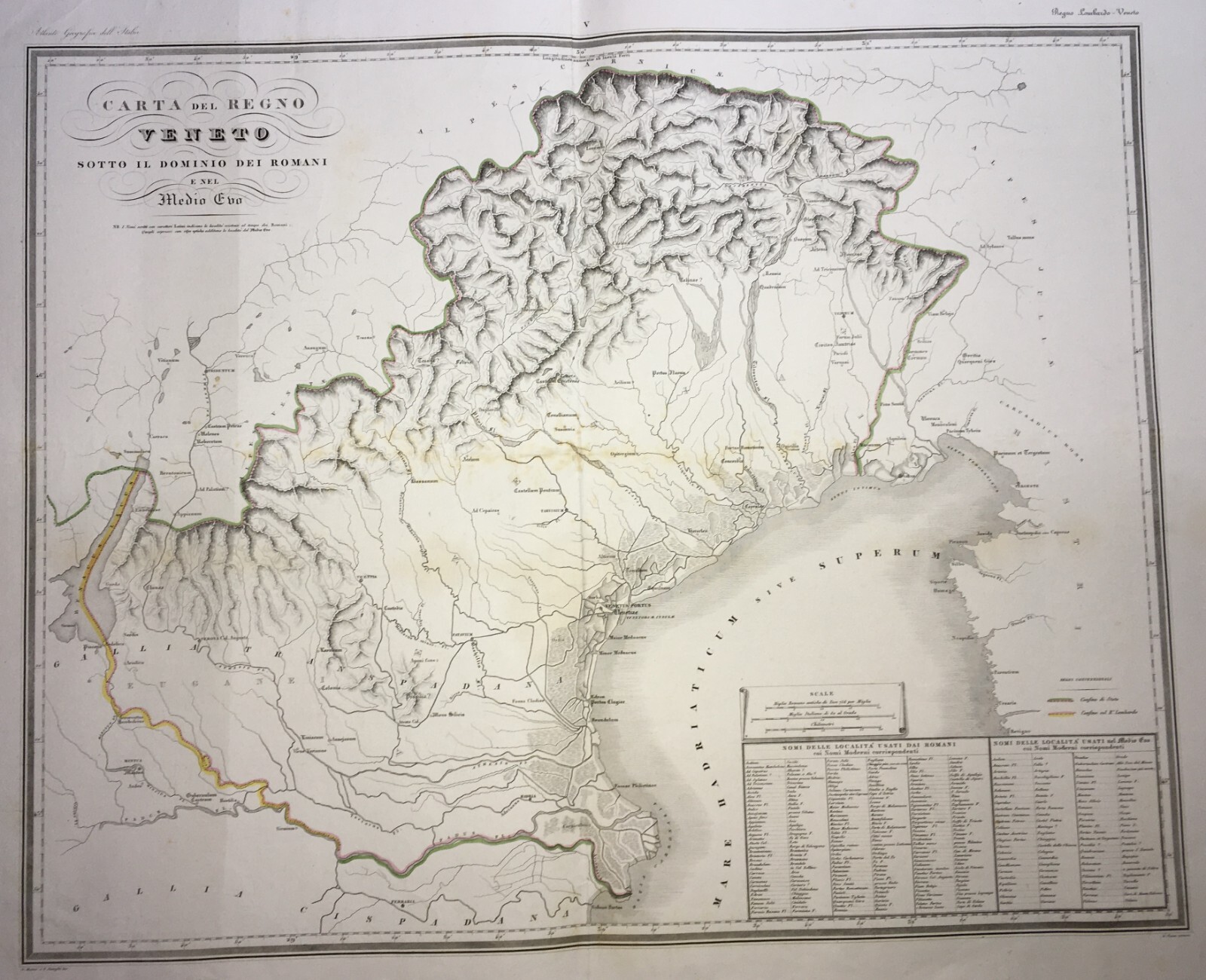 Veneto   Grande Antica Cartografia   Vicenza   Bassano   Verona   Venezia   Mantova   1800