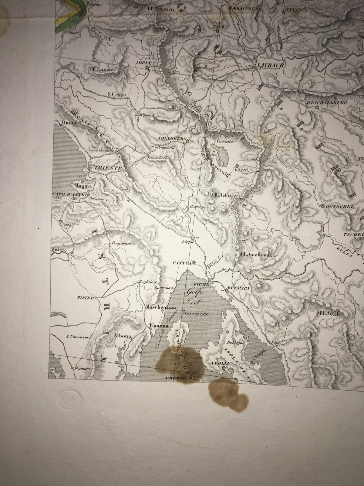 Antica Cartografia: Trieste, Capo d'Istria, Illiria, Carinzia Zuccagni Orlandini, 1842