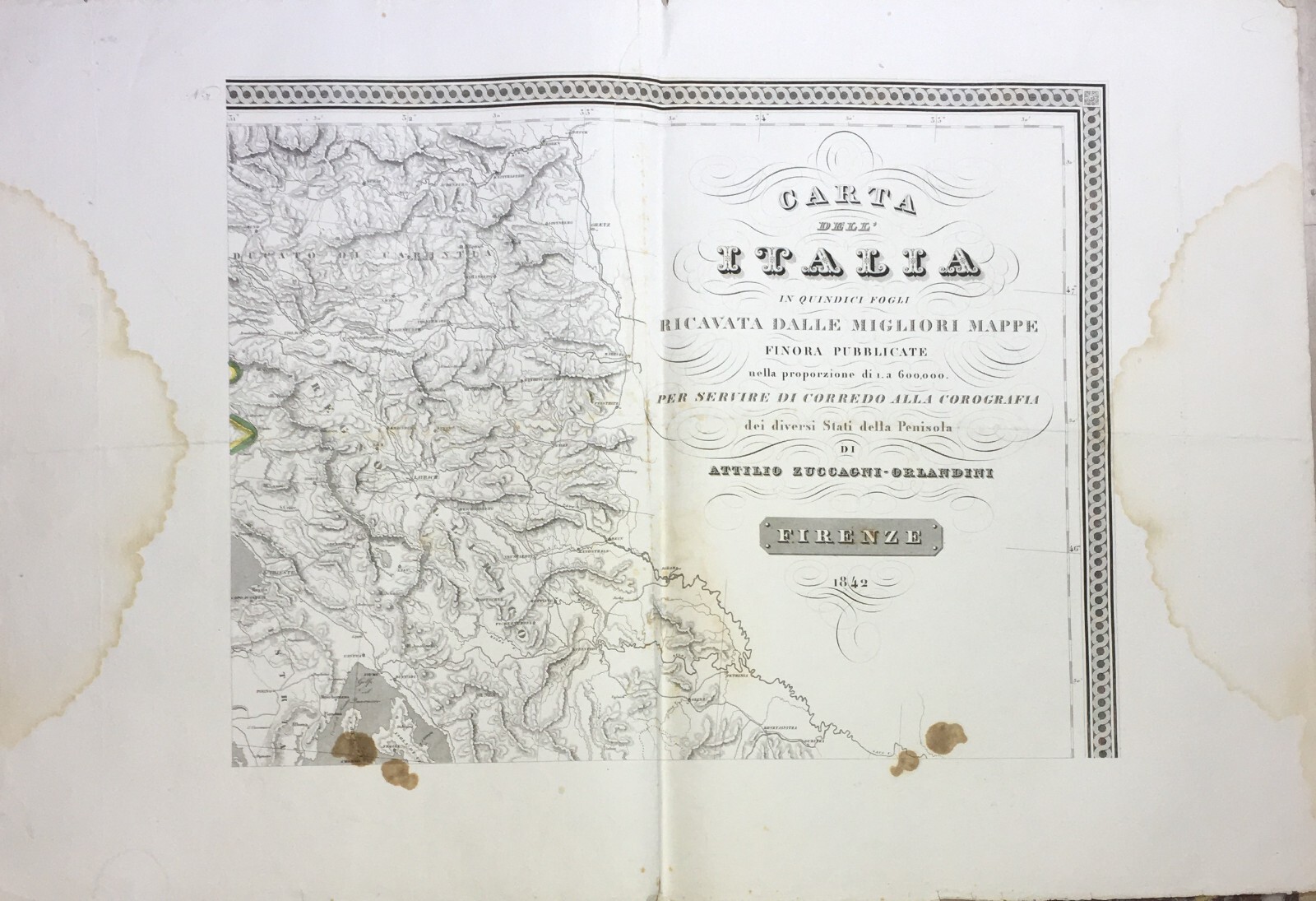 Antica Cartografia: Trieste, Capo d'Istria, Illiria, Carinzia Zuccagni Orlandini, 1842
