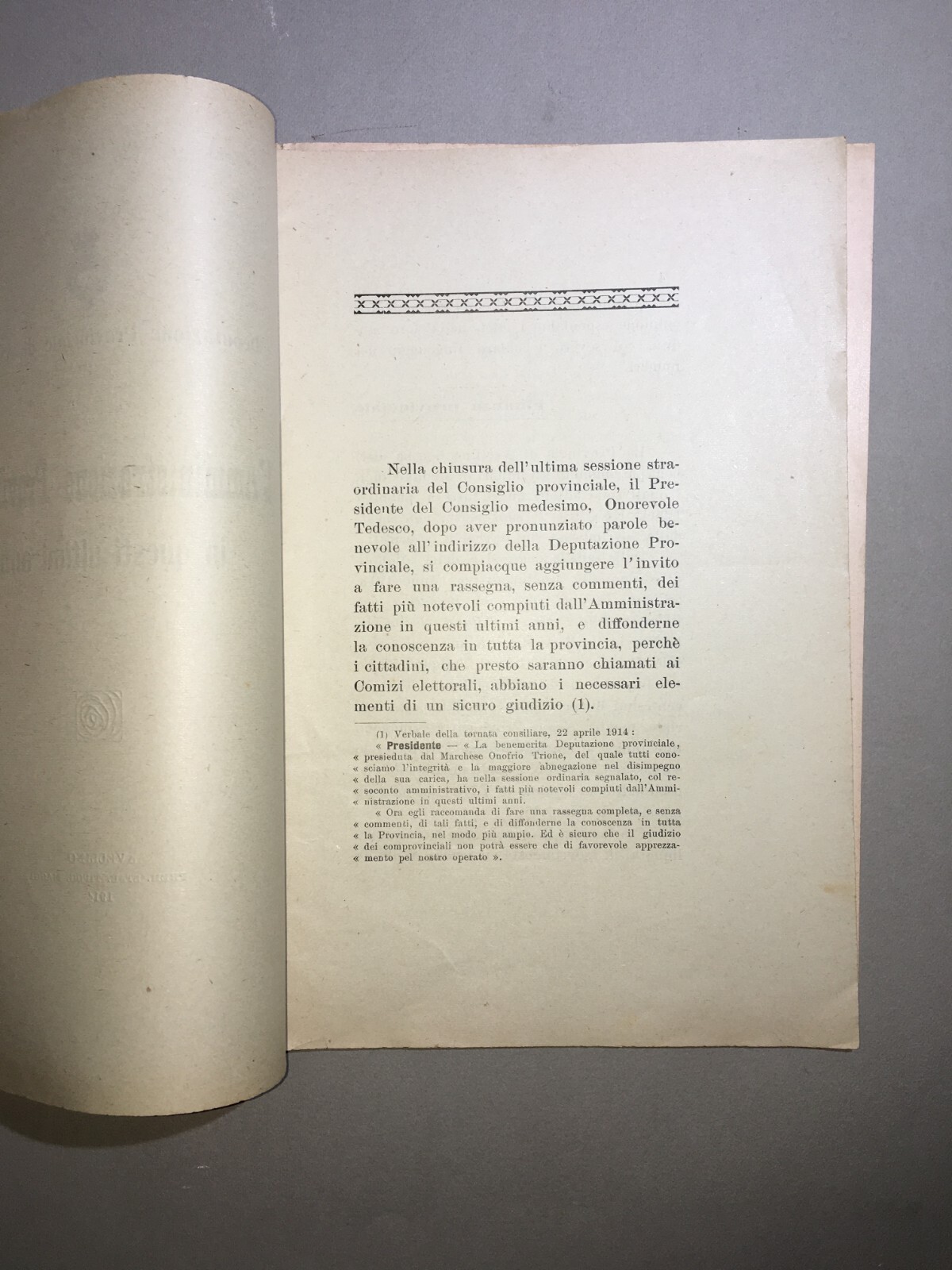 Deputazione Provinciale Di Avellino: L'Amministrazione Provinciale In Questi Ultimi Anni (1914)