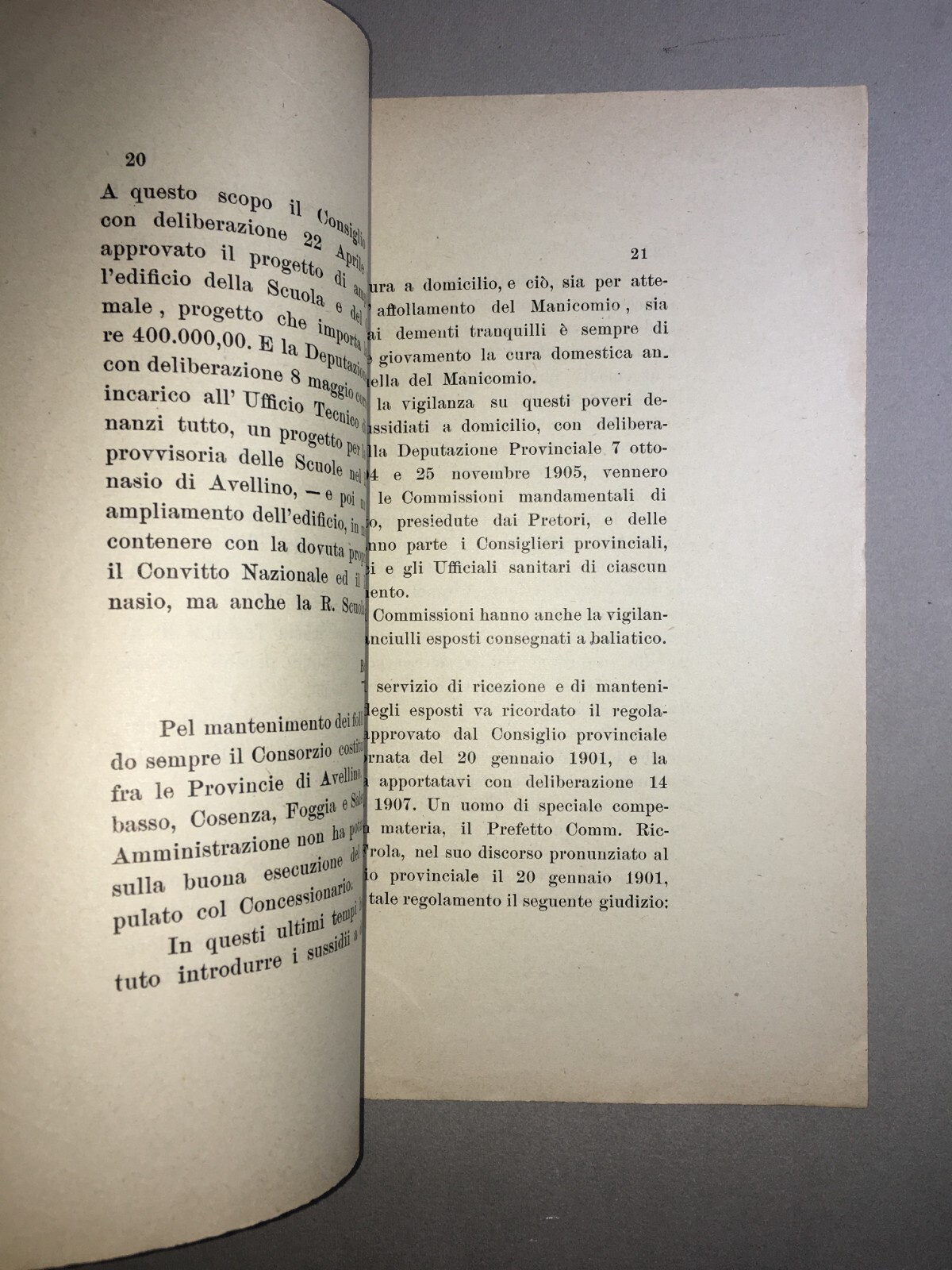 Deputazione Provinciale Di Avellino: L'Amministrazione Provinciale In Questi Ultimi Anni (1914)