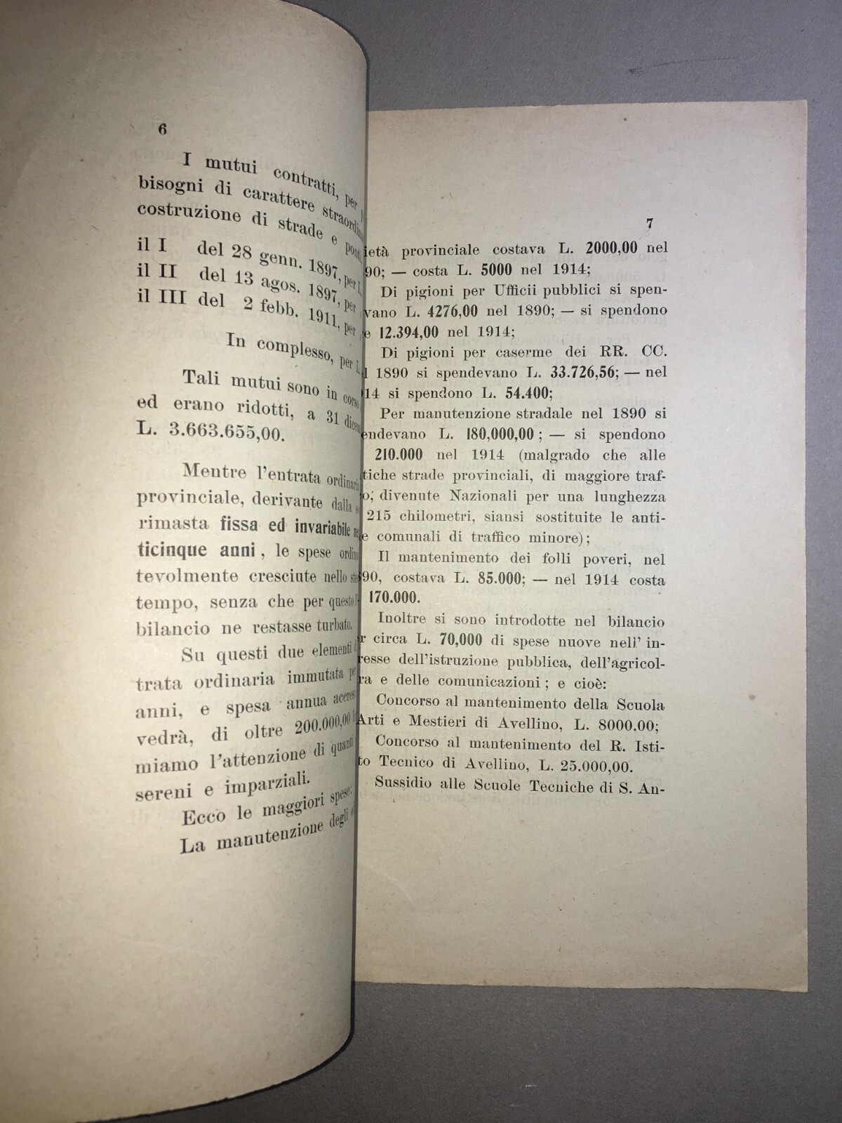 Deputazione Provinciale Di Avellino: L'Amministrazione Provinciale In Questi Ultimi Anni (1914)