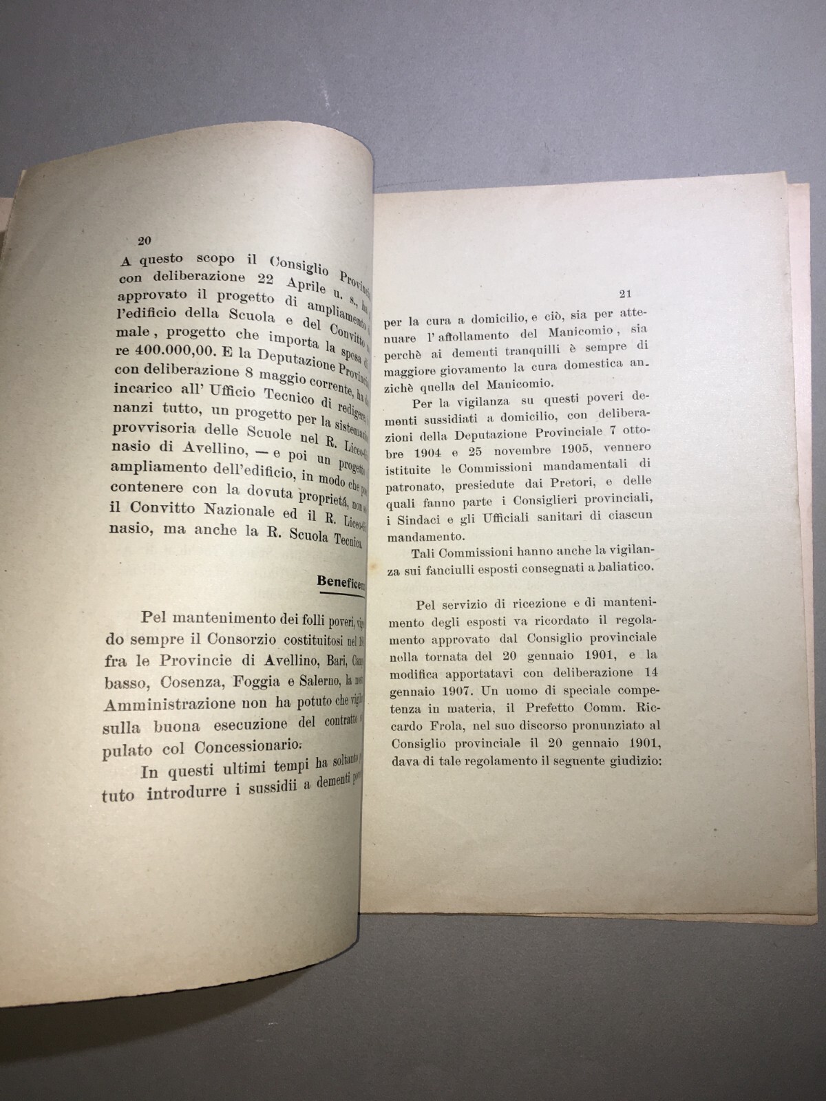 Deputazione Provinciale Di Avellino: L'Amministrazione Provinciale In Questi Ultimi Anni (1914)