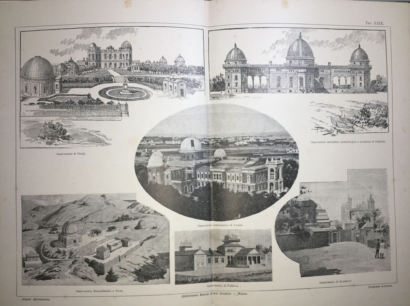 Astronomia, Architettura, Osservatori: Nizza, Parigi, Vienna, Potsdam, Greenwich   Stampa