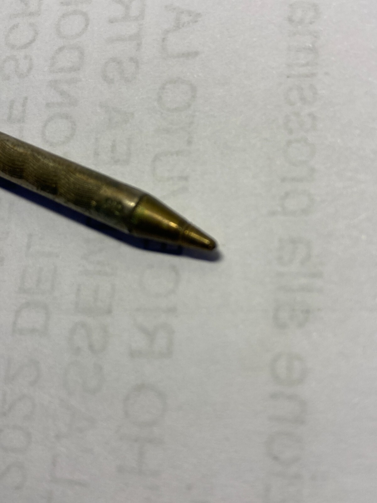 Mini Penna Biro d'Epoca In Metallo Argentato Con Corallo